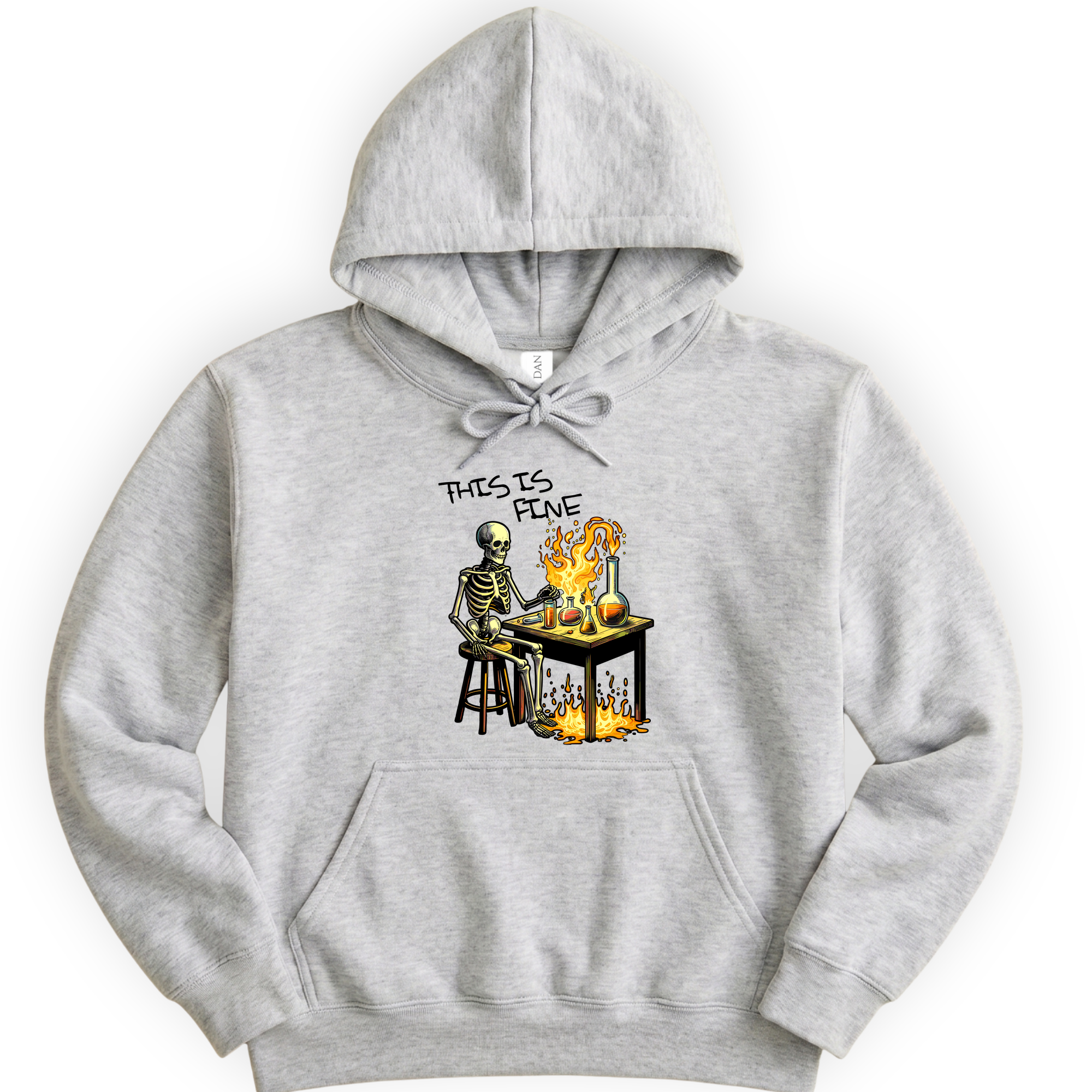 This Is Fine hoodie — Ash
