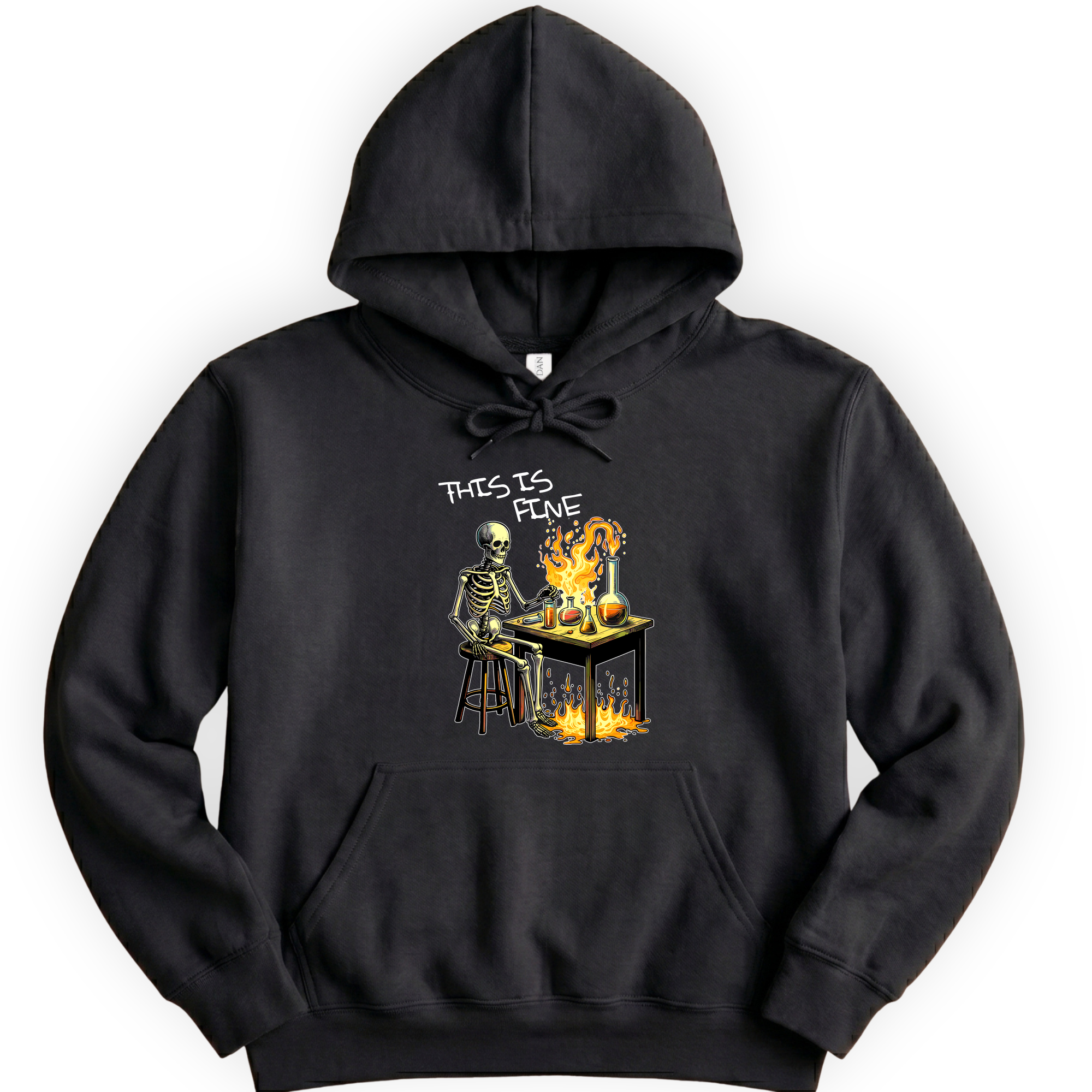 This Is Fine hoodie — Black