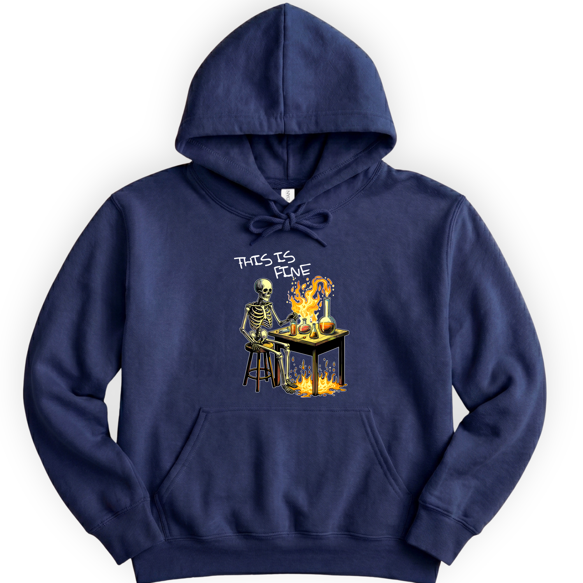 This Is Fine hoodie — Navy