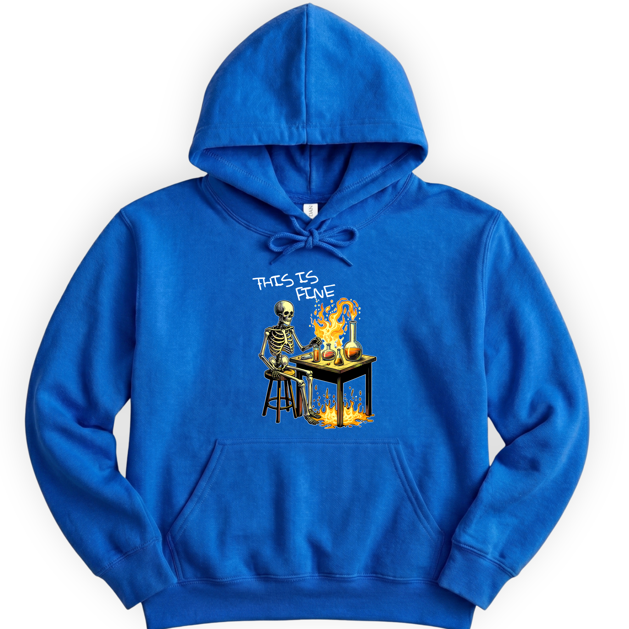 This Is Fine hoodie — Royal