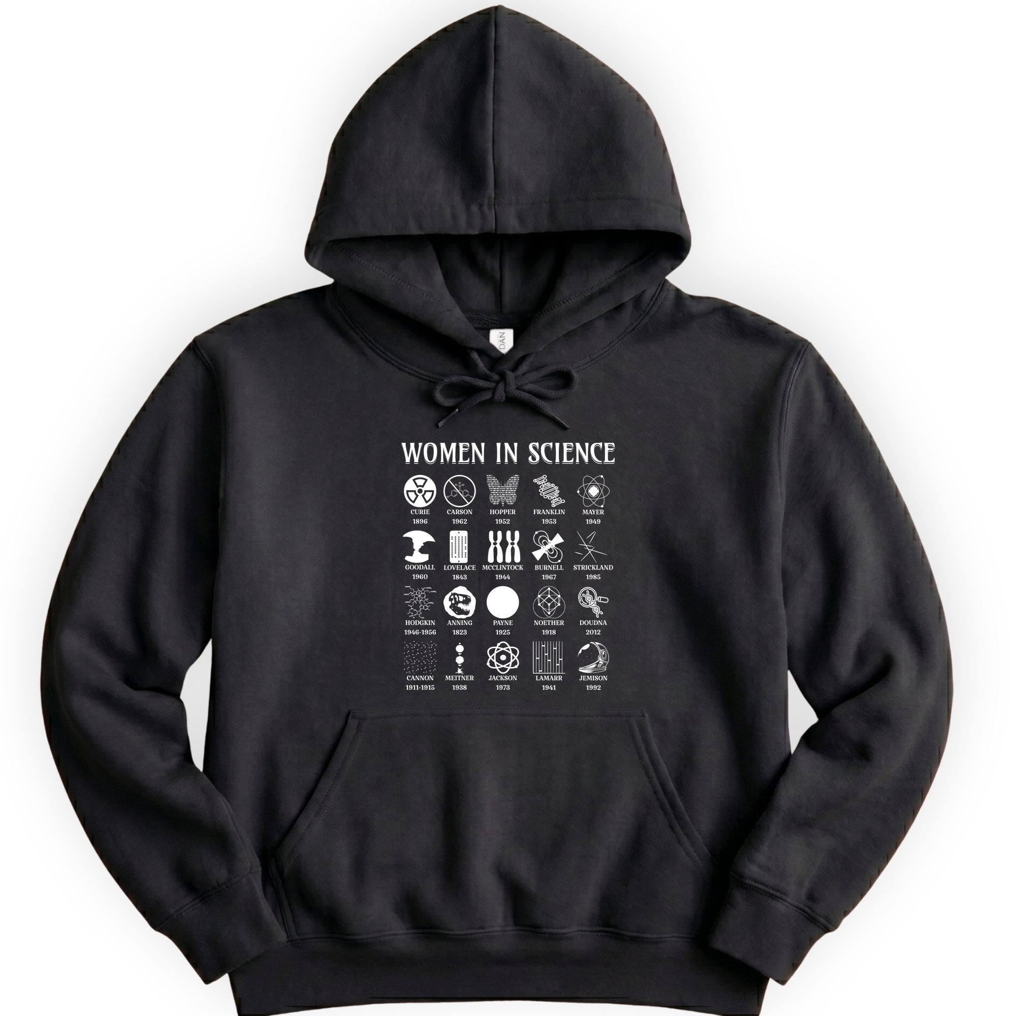 Women Science Pioneers hoodie — Black