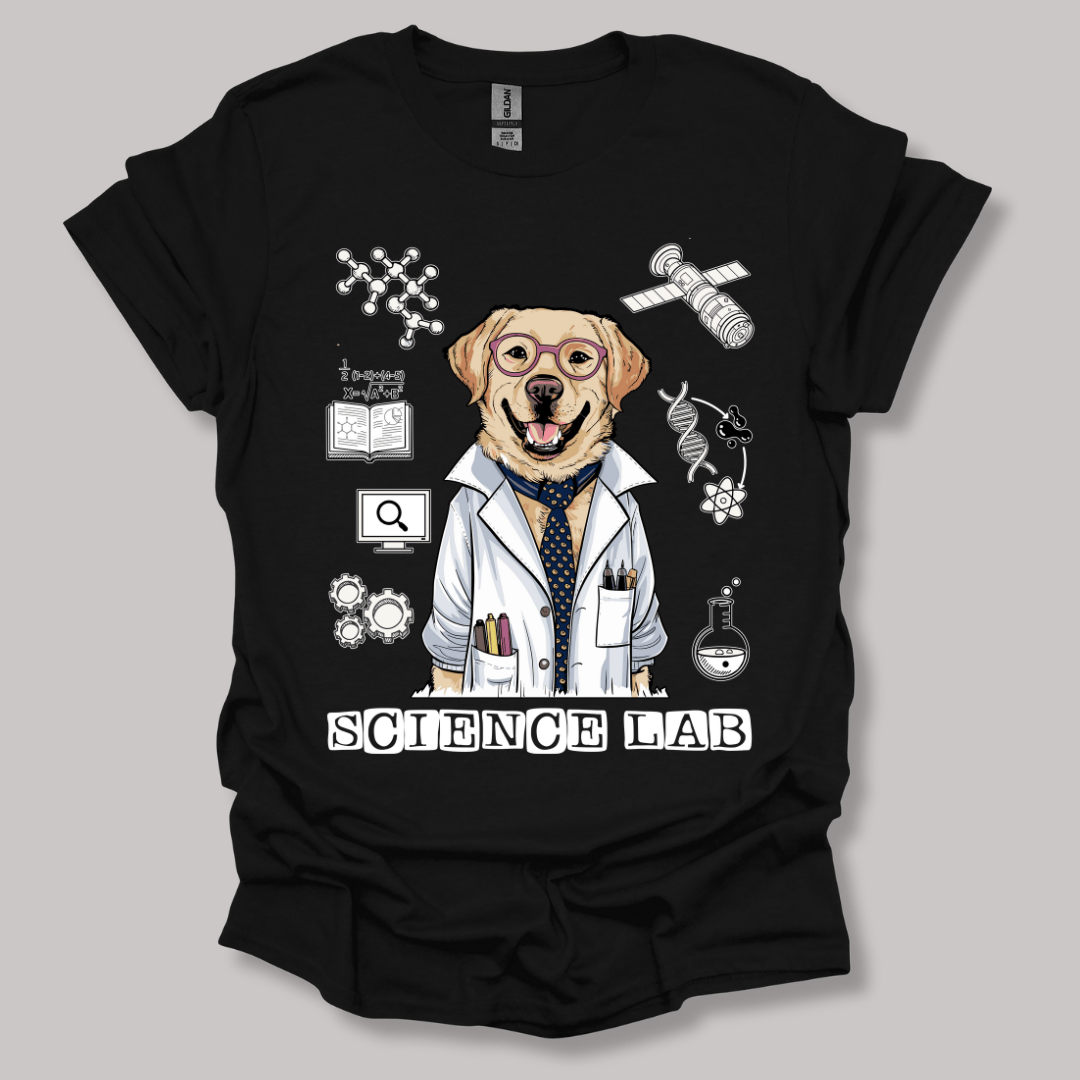 Lab Dog Scientist T-shirt Black / S