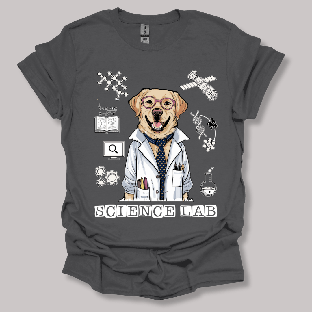 Lab Dog Scientist T-shirt Charcoal / S