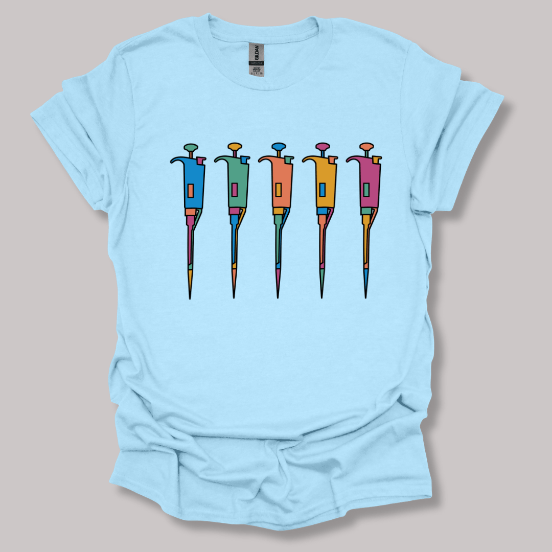 Lab Pipettes T-shirt Light Blue / S