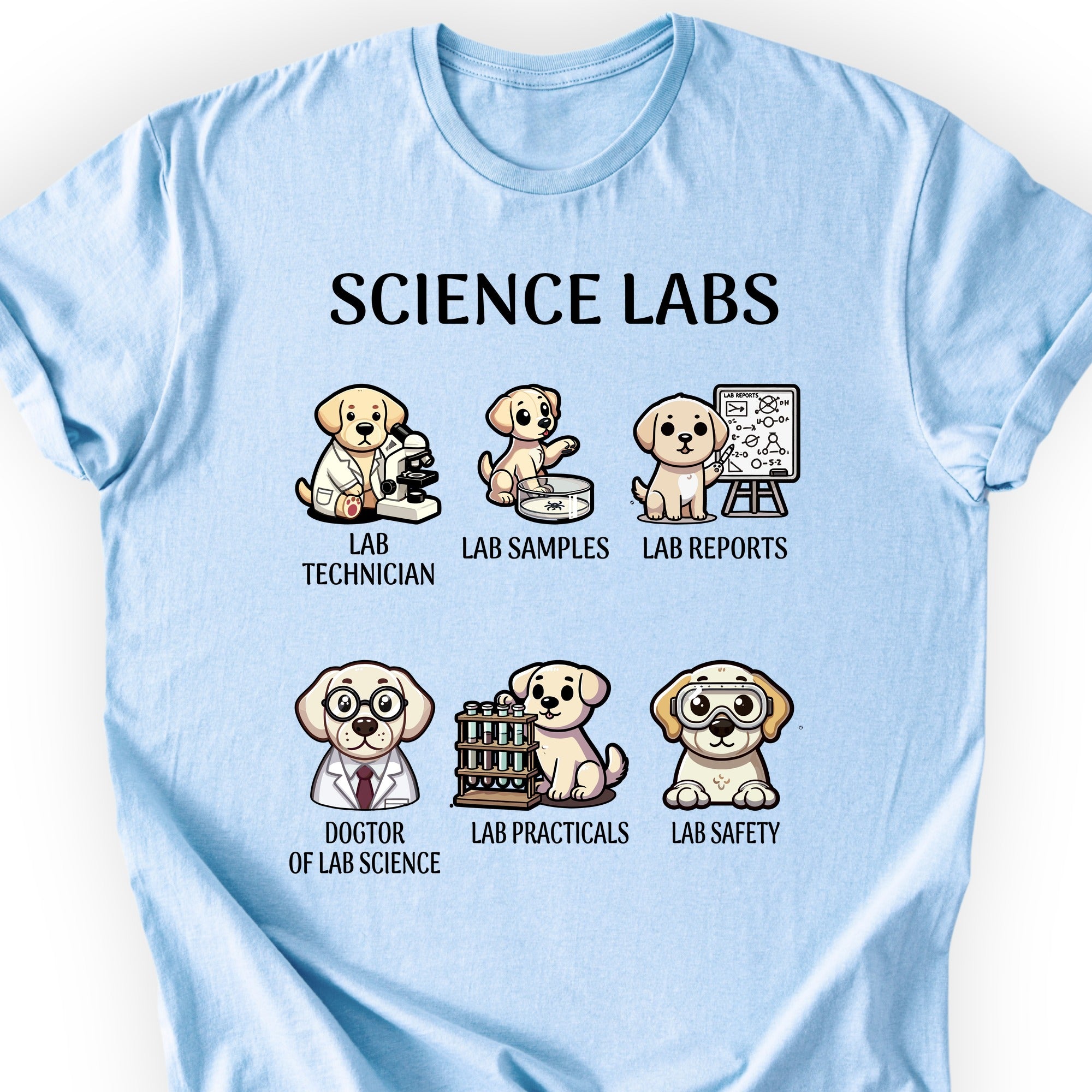 Lab Research Dogs T-Shirt Light Blue