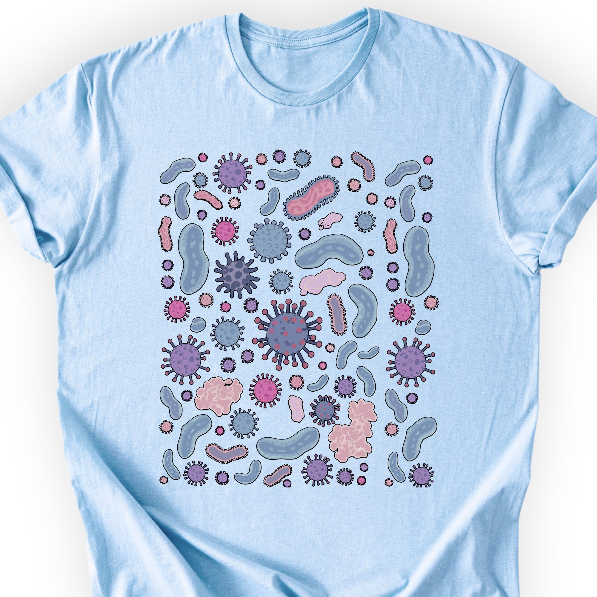 Microbiology  T-shirt Light Blue