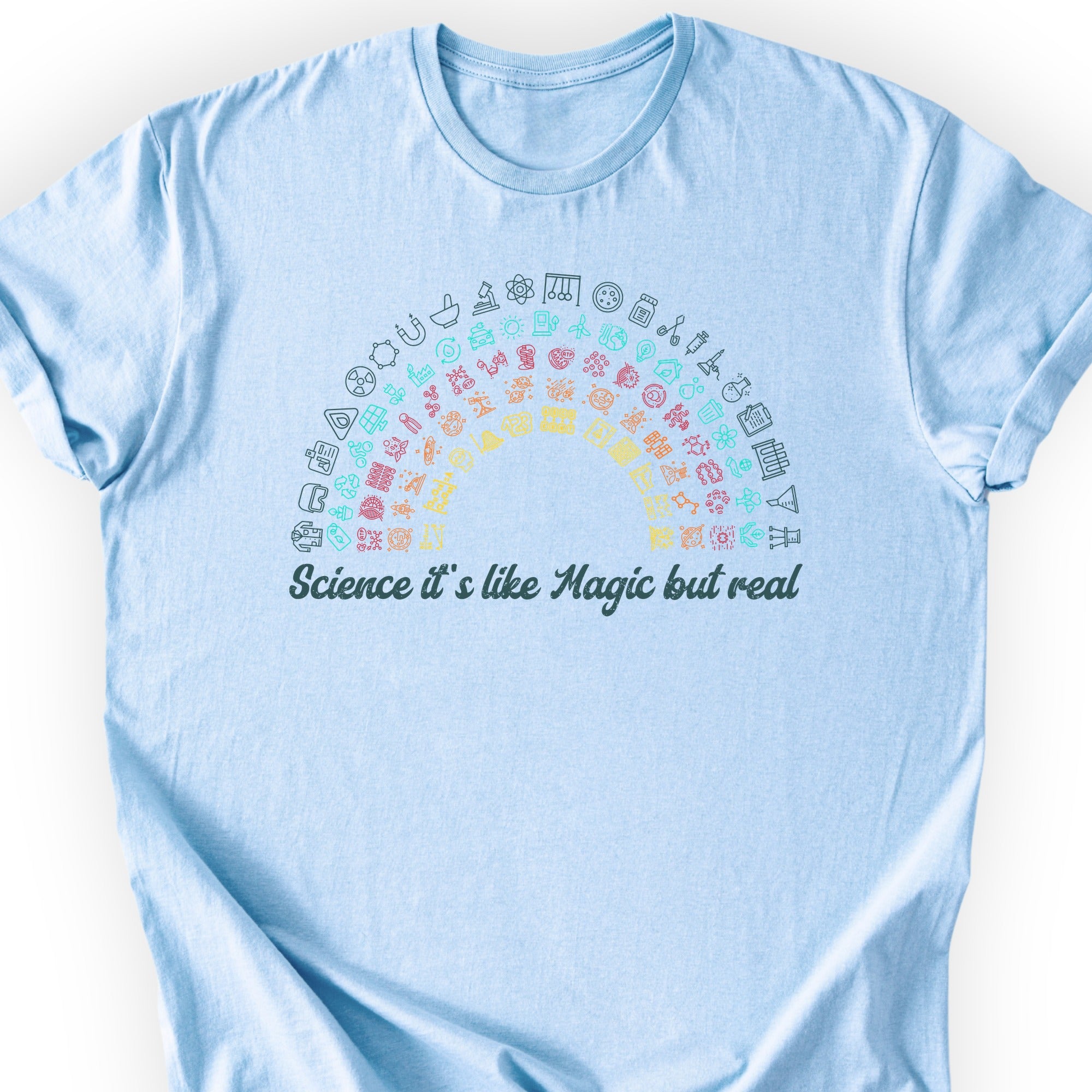 Science Rainbow T-Shirt Light Blue