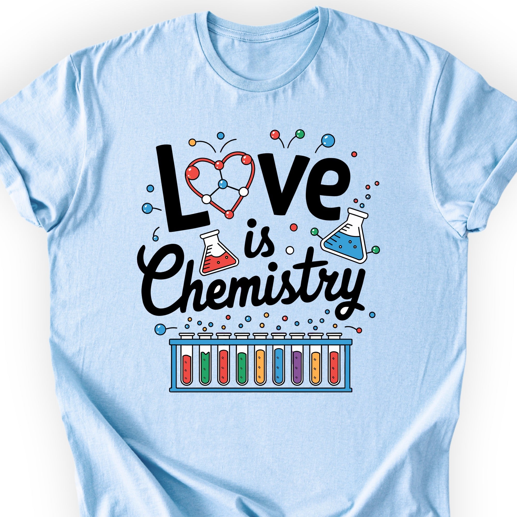 Love Is Chemistry T-shirt Light Blue