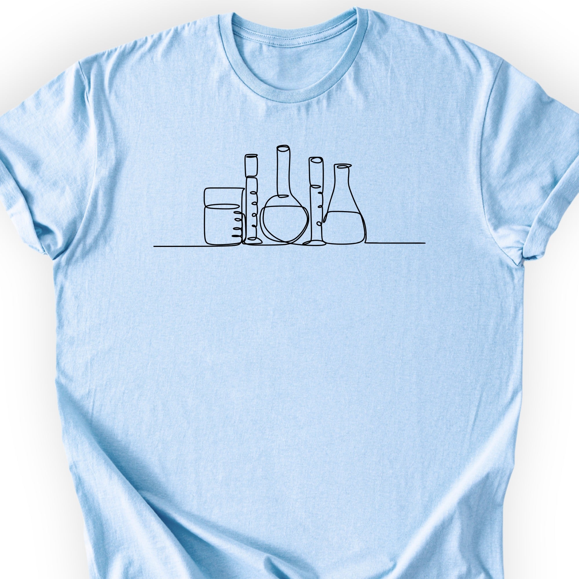 Glassware One Line Art T-shirt Light Blue