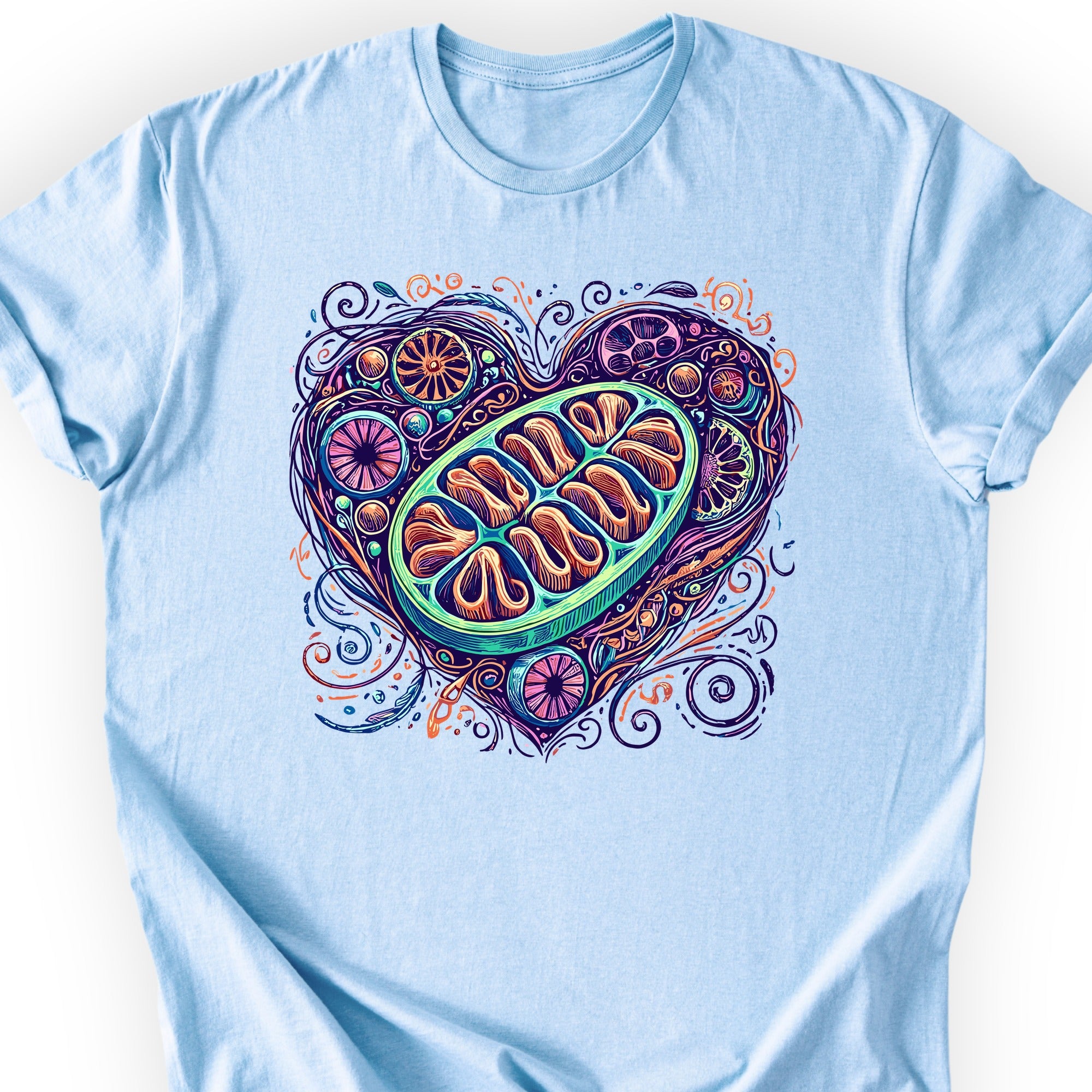 Mitochondria Heart T-shirt Light Blue