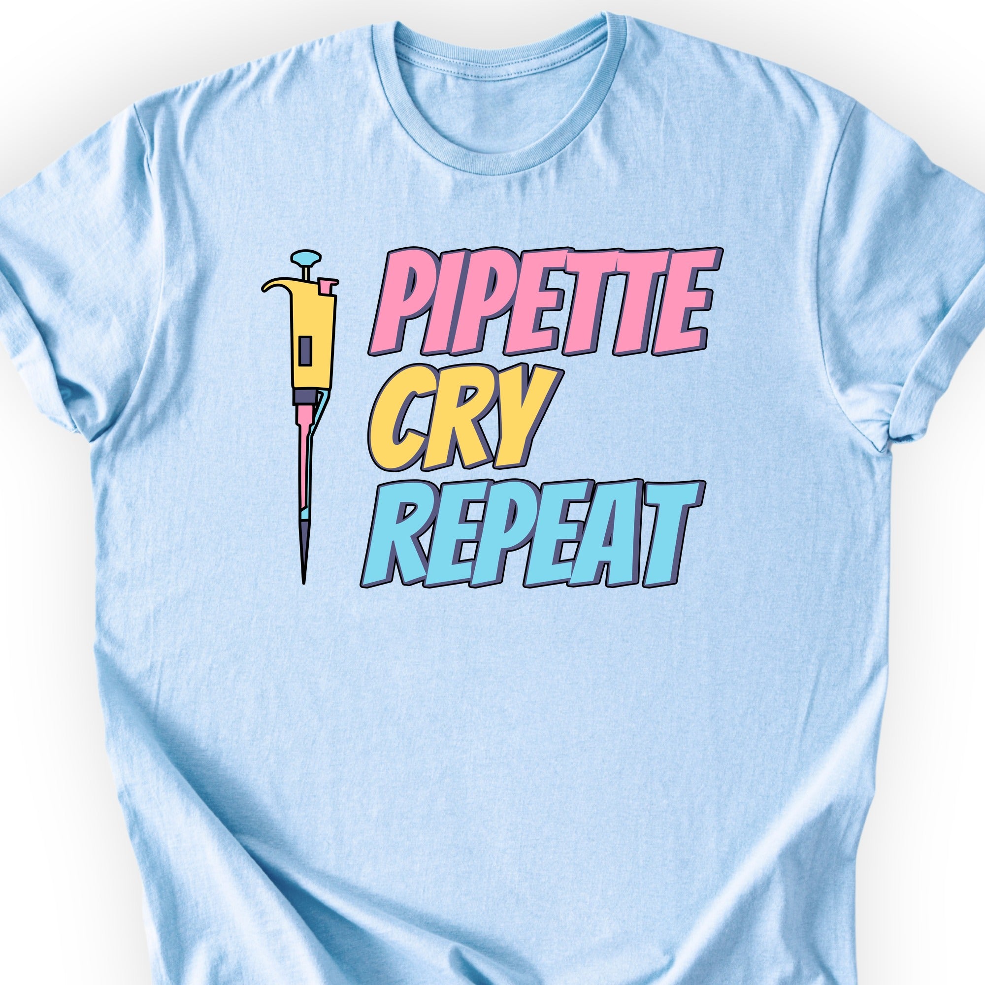 Pipette Cry Repeat T-shirt Light Blue