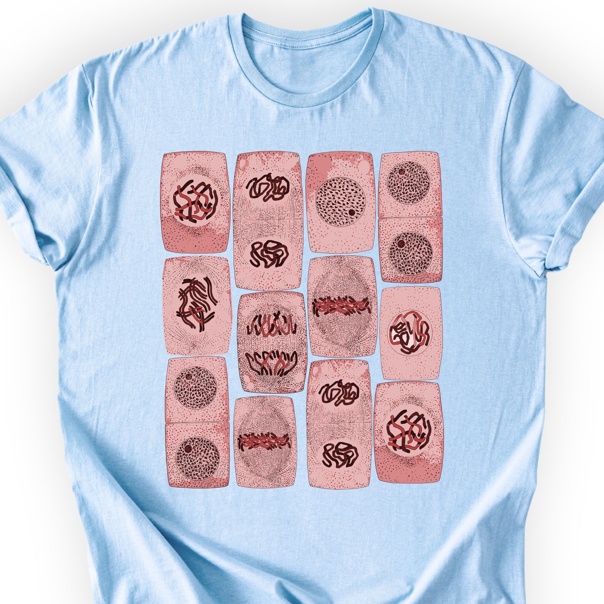 Mitosis pattern T-shirt Light Blue
