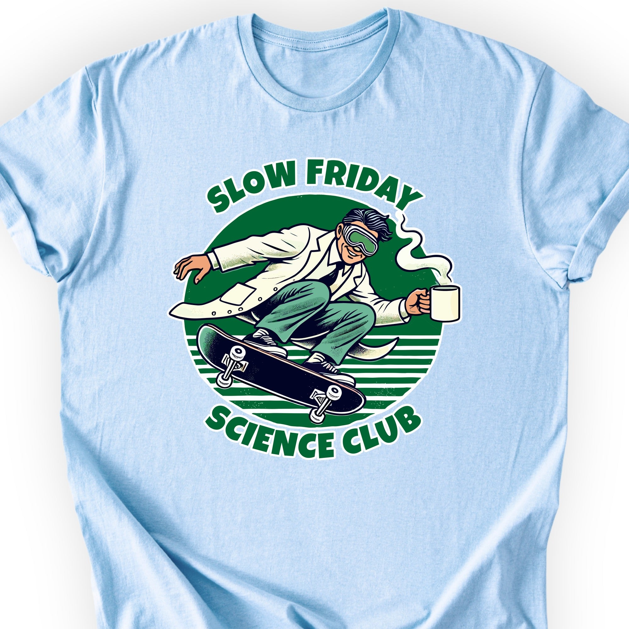Slow Friday Science Club T-shirt Light Blue