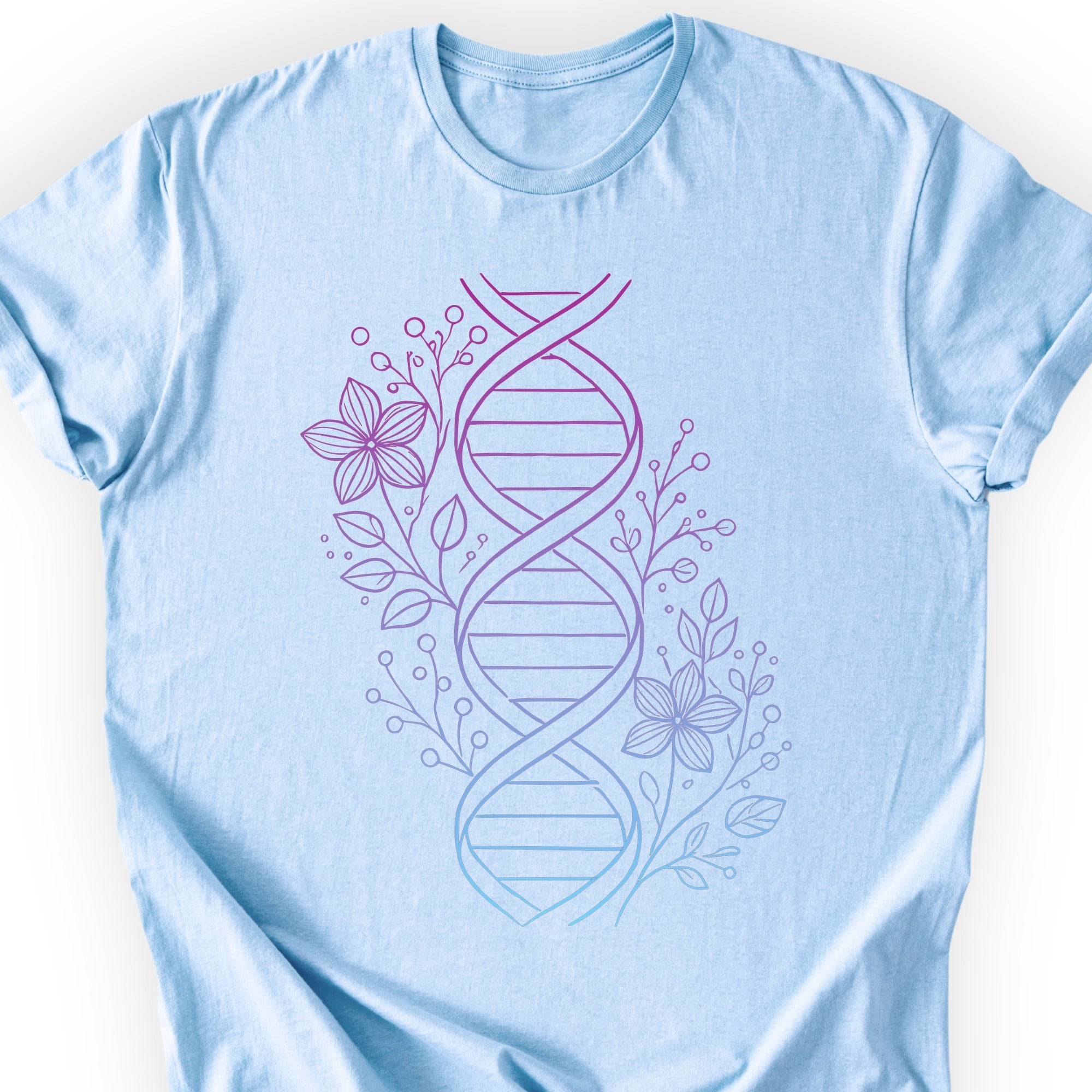 Floral One Line DNA T-shirt Light Blue
