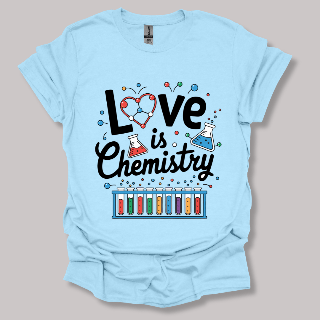 Love Is Chemistry T-shirt Light Blue / S