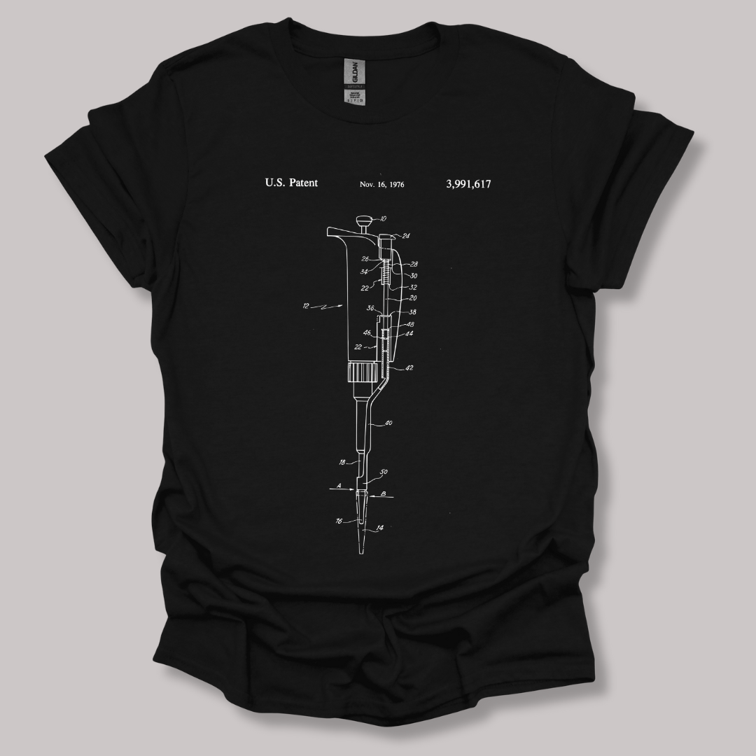 Micropipette Patent T-shirt Black / S