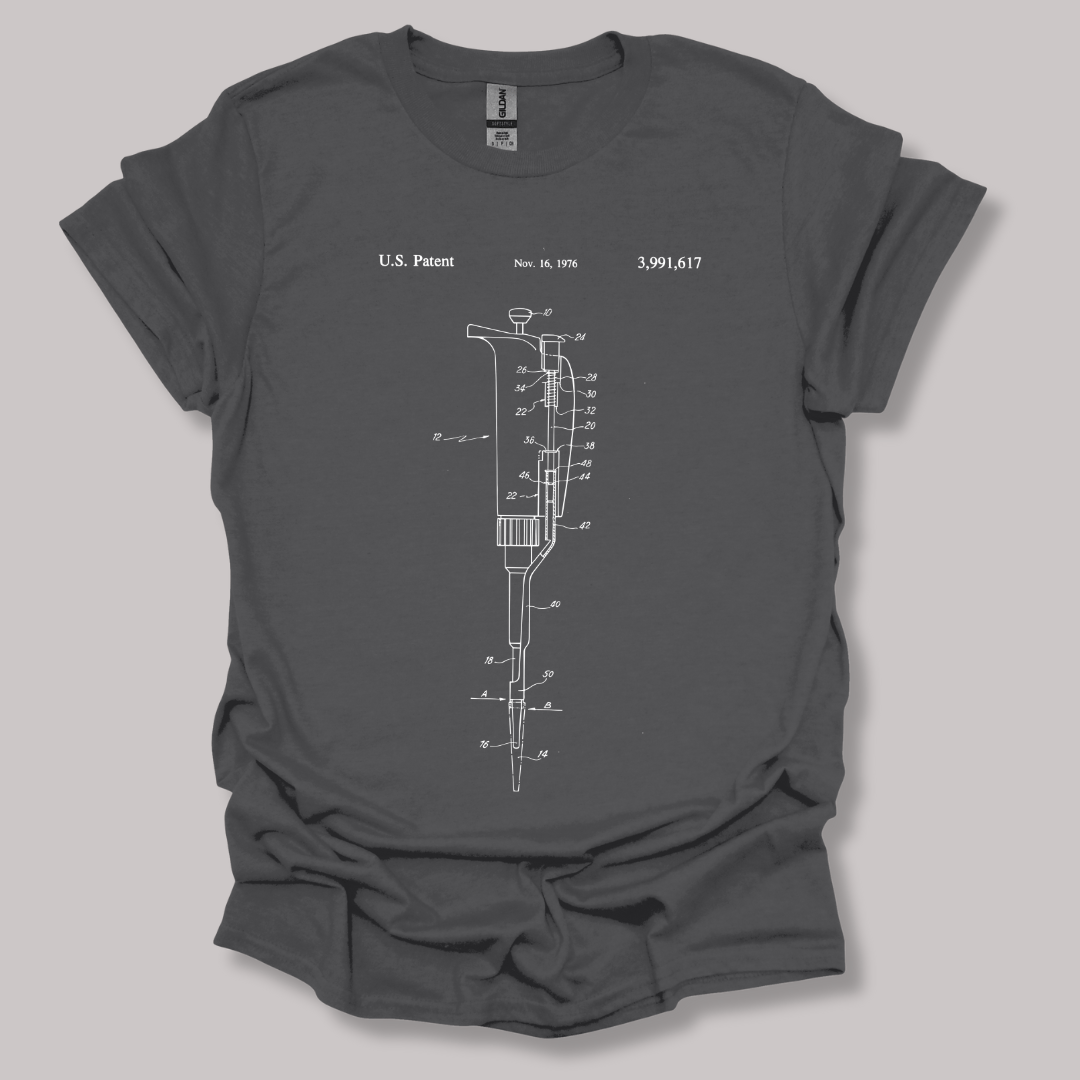 Micropipette Patent T-shirt Charcoal / S