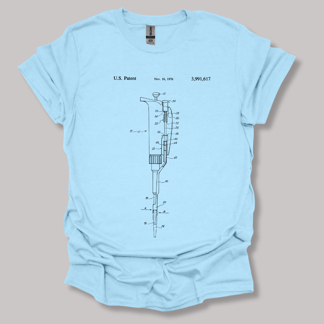 Micropipette Patent T-shirt Light Blue / S