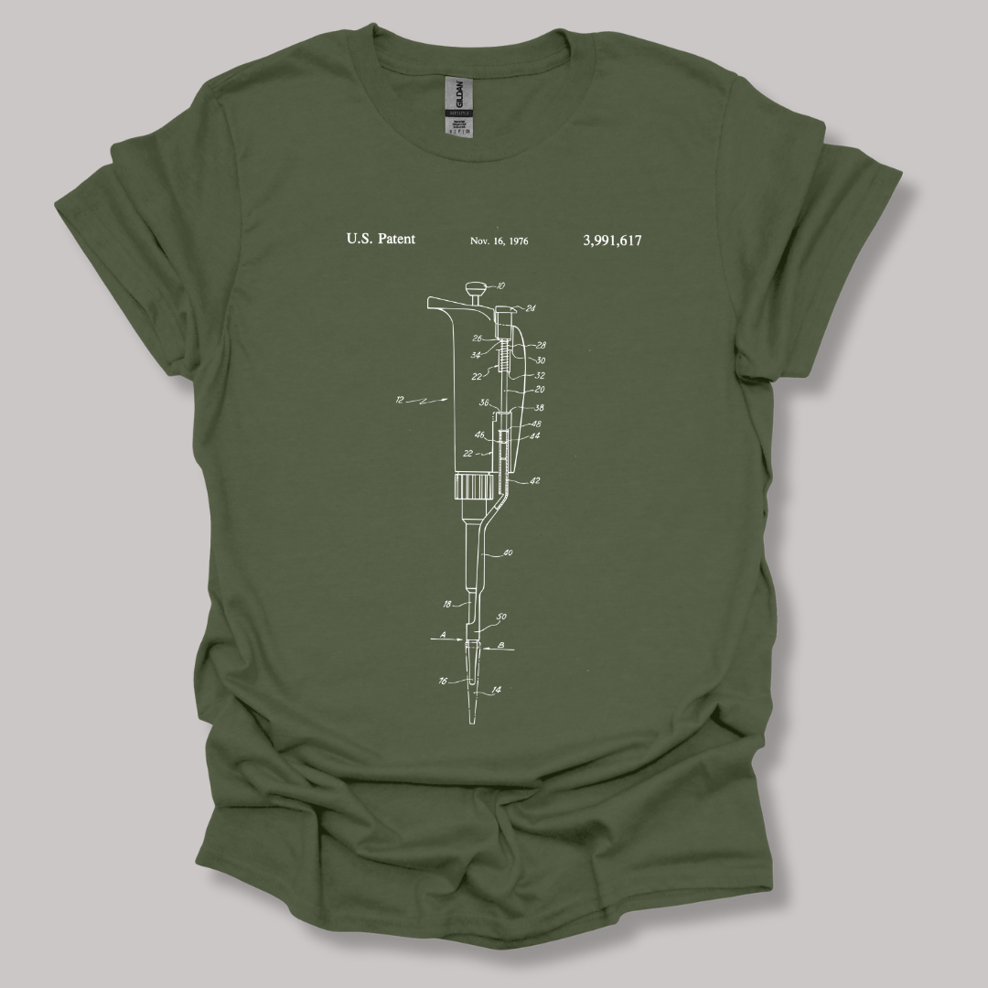 Micropipette Patent T-shirt Military Green / S