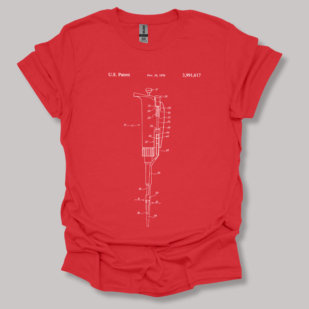 Micropipette Patent T-shirt Red / S