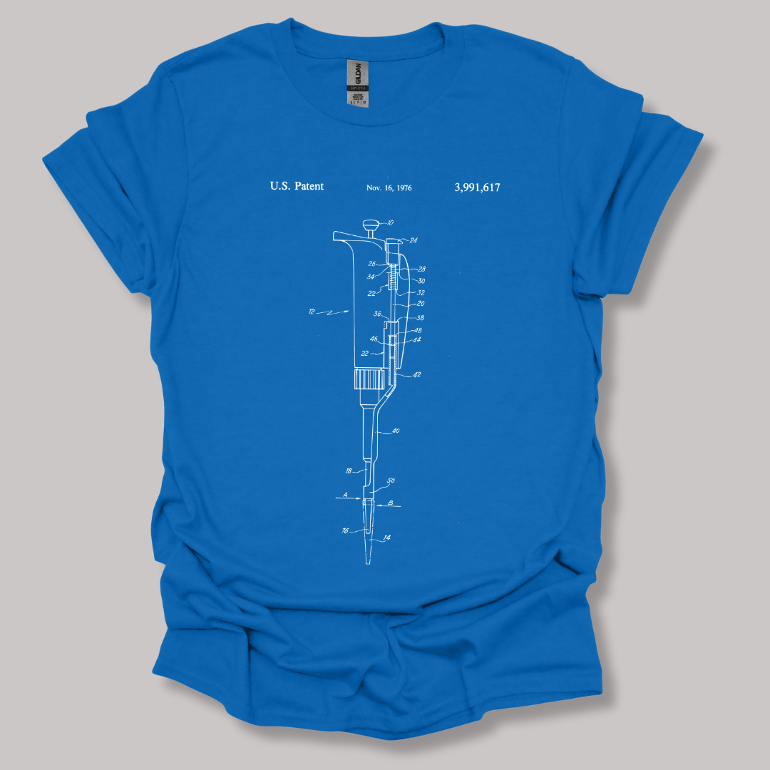 Micropipette Patent T-shirt Royal / S
