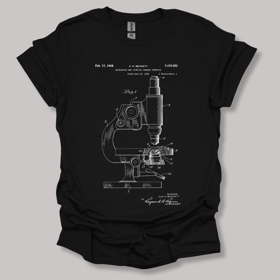 Microscope Patent T-shirt Black / S