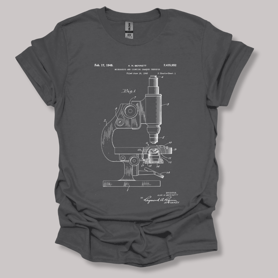 Microscope Patent T-shirt Charcoal / S