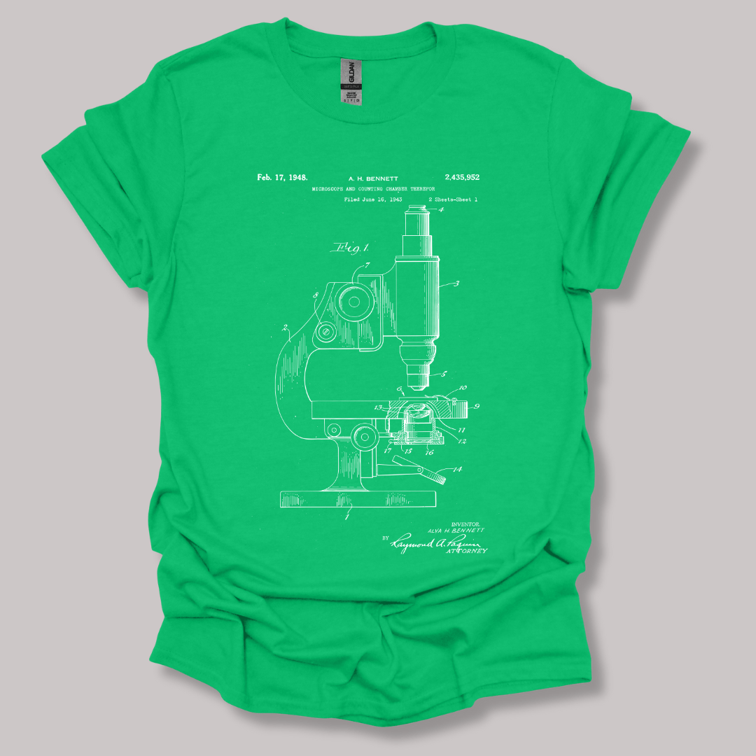 Microscope Patent T-shirt Irish Green / S