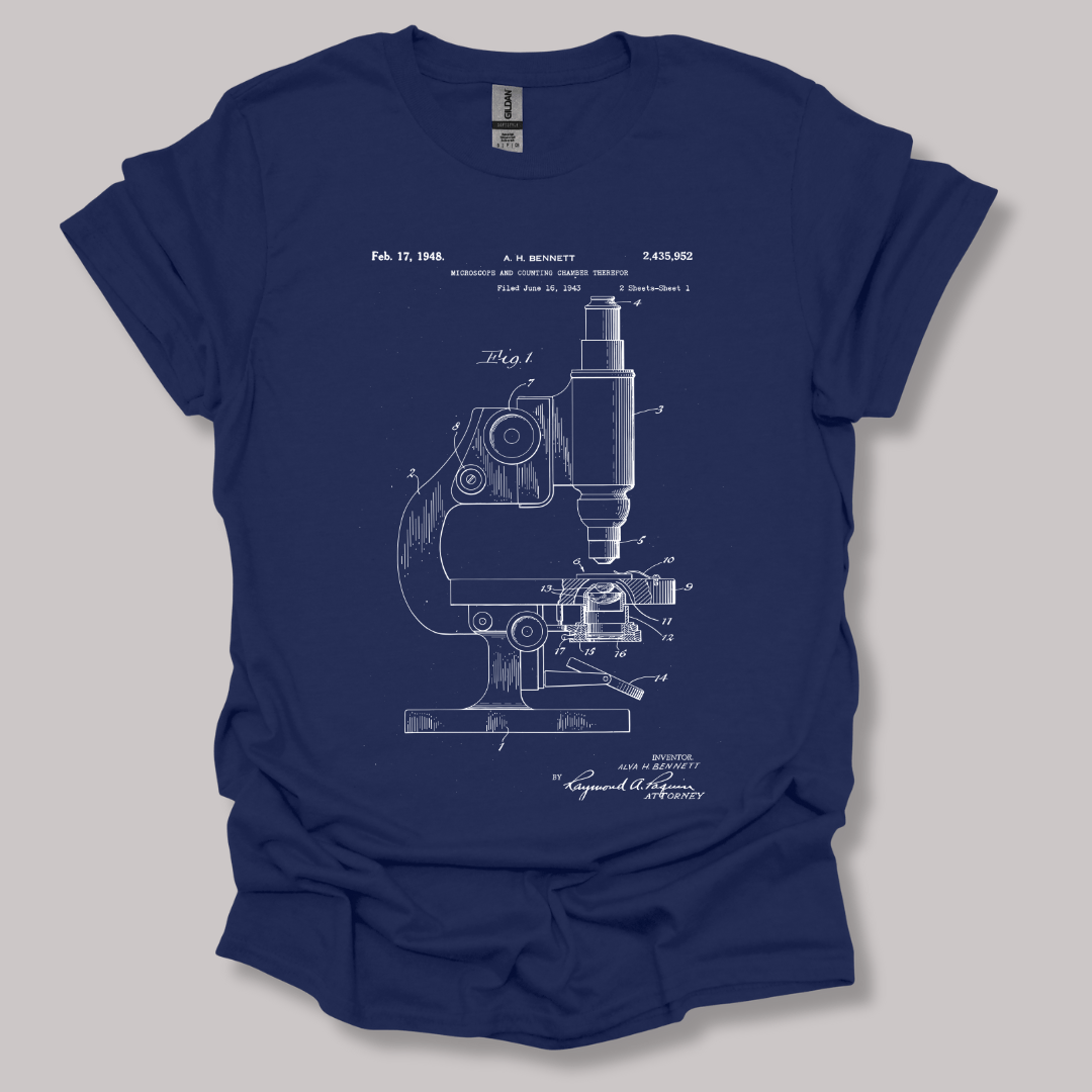 Microscope Patent T-shirt Navy / S