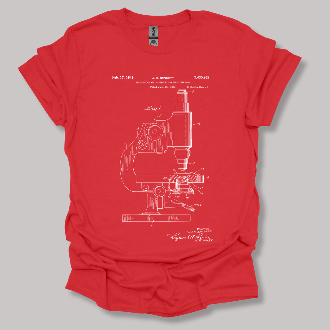 Microscope Patent T-shirt Red / S