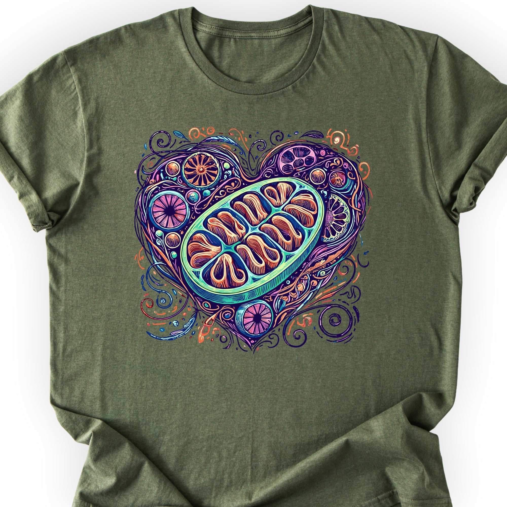 Mitochondria Heart T-shirt Military Green