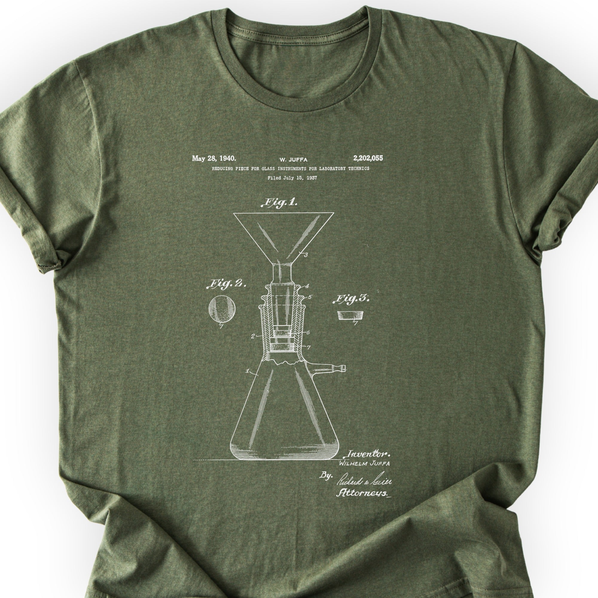 Glass Instrument Patent T-shirt Military Green