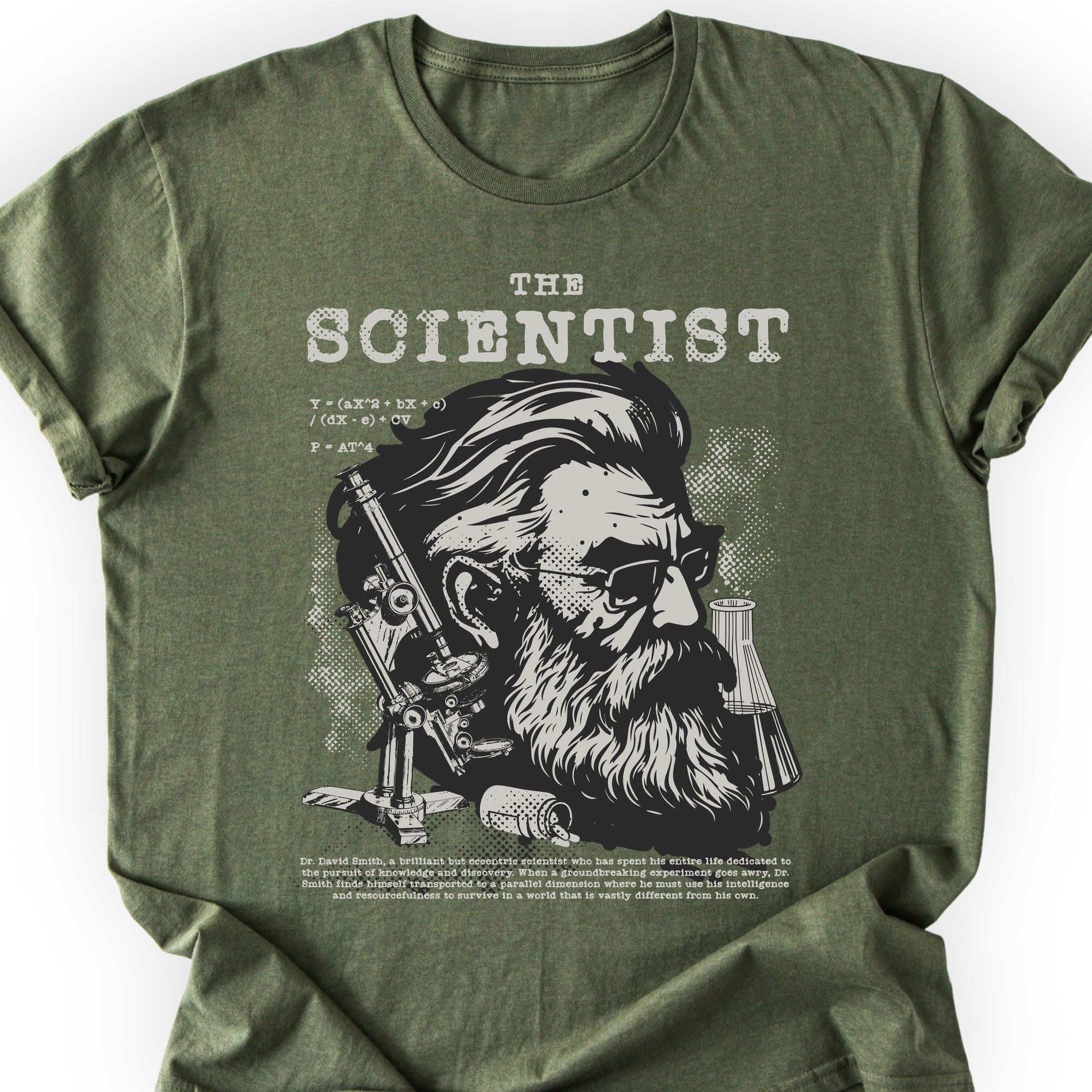 The Scientist Portrait T-Shirt Military Green