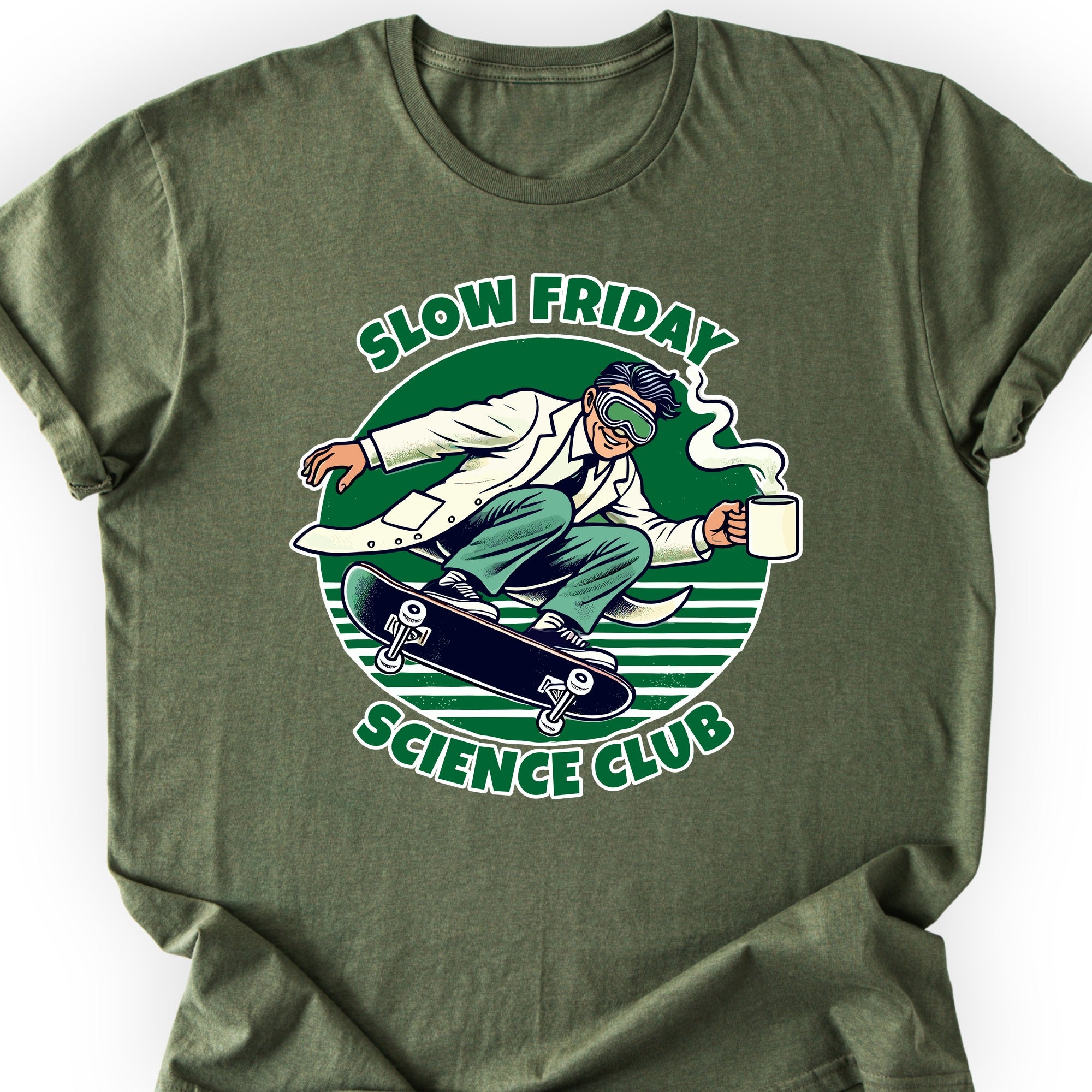 Slow Friday Science Club T-shirt Military Green