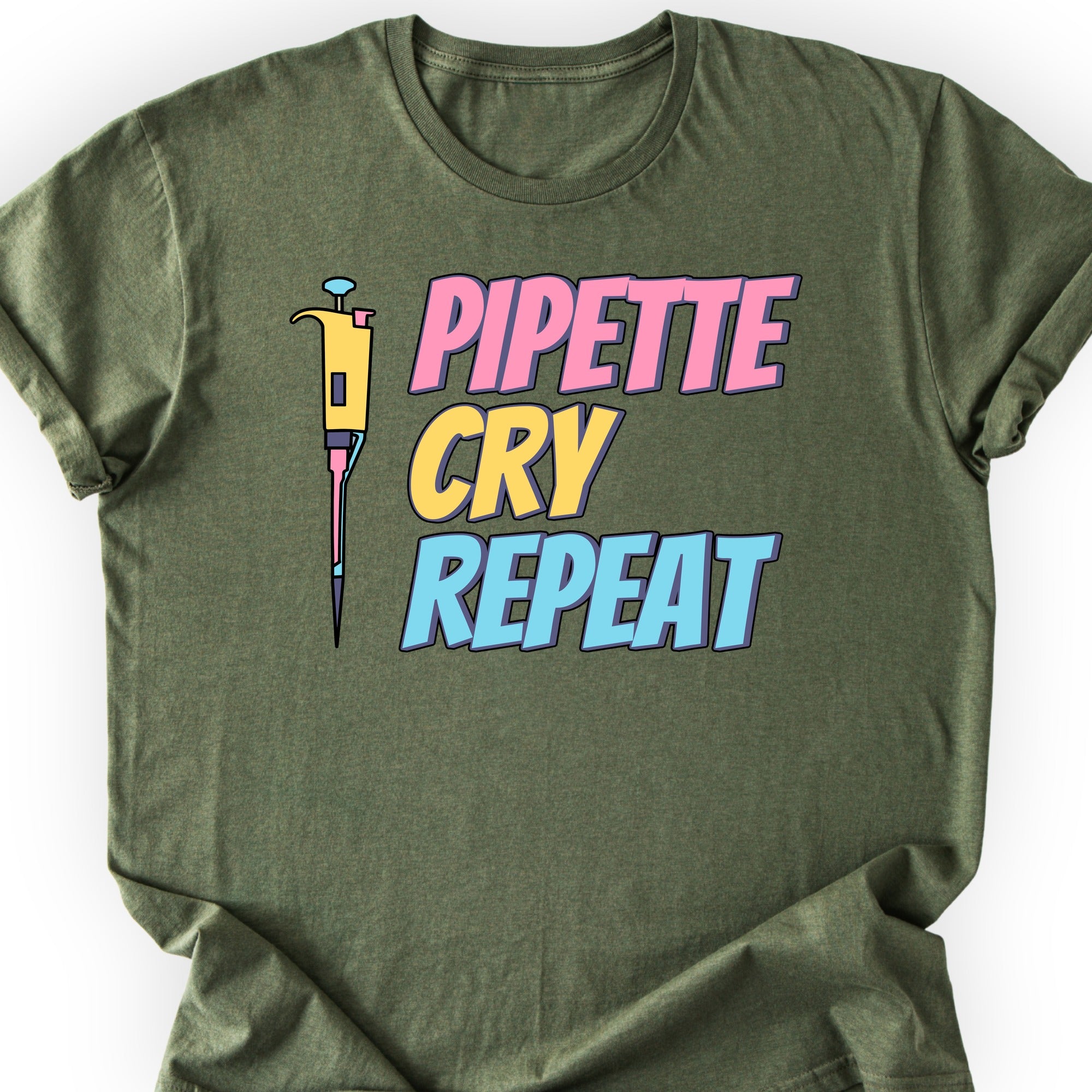 Pipette Cry Repeat T-shirt Military Green