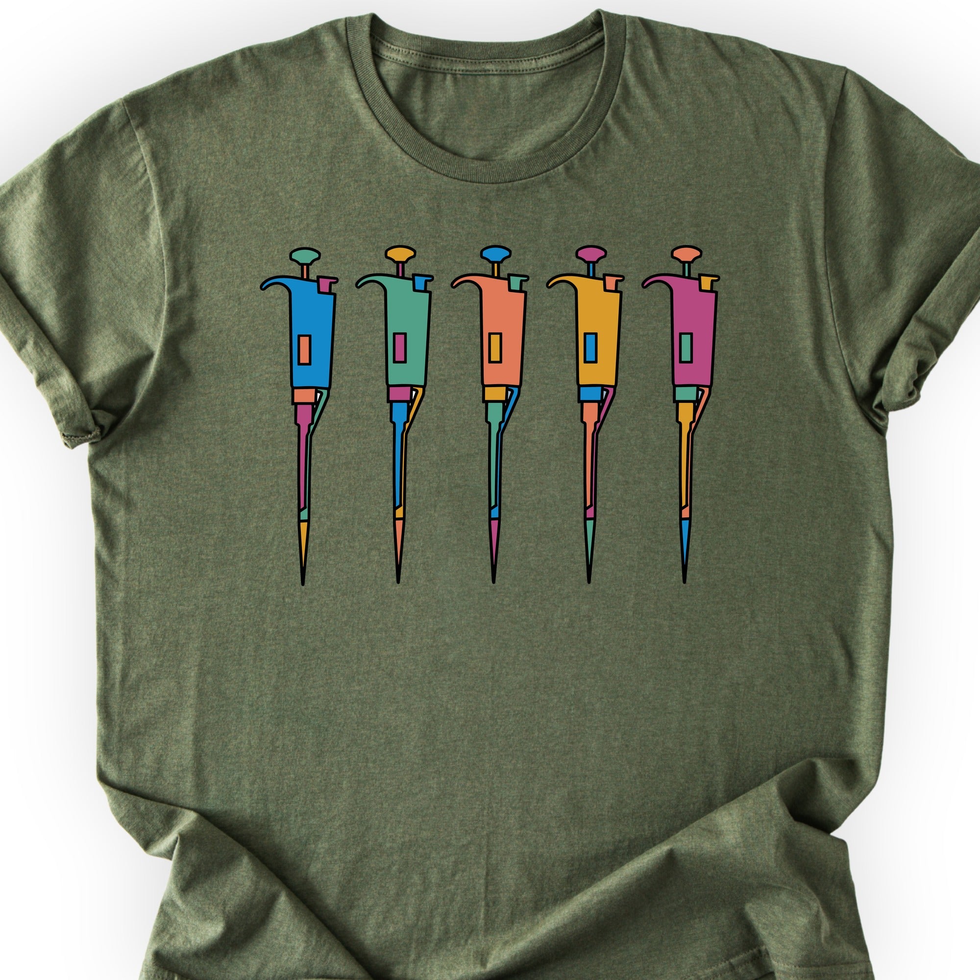 Lab Pipettes T-shirt Military Green