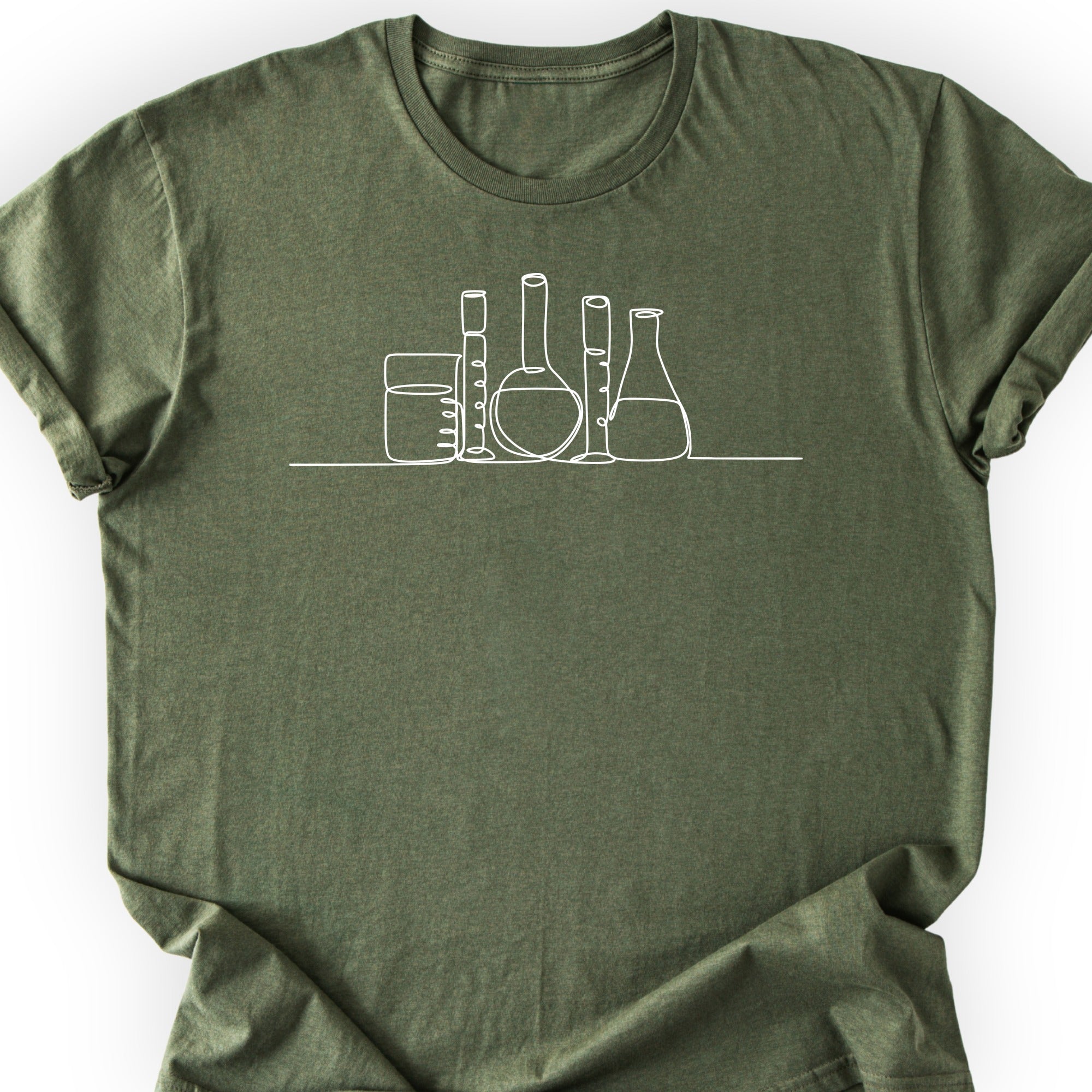 Glassware One Line Art T-shirt Military Green