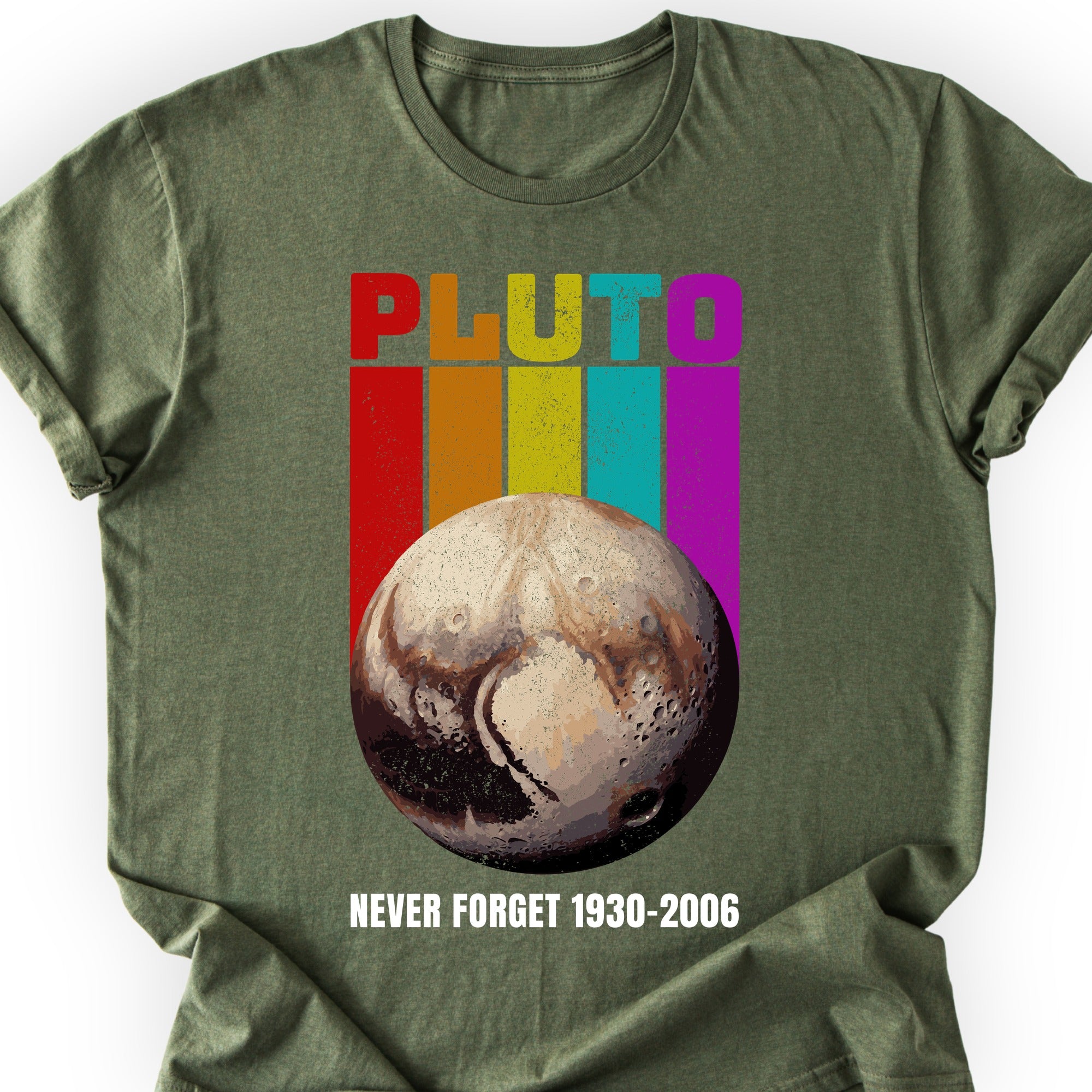 Pluto Never Forget T-shirt Military Green
