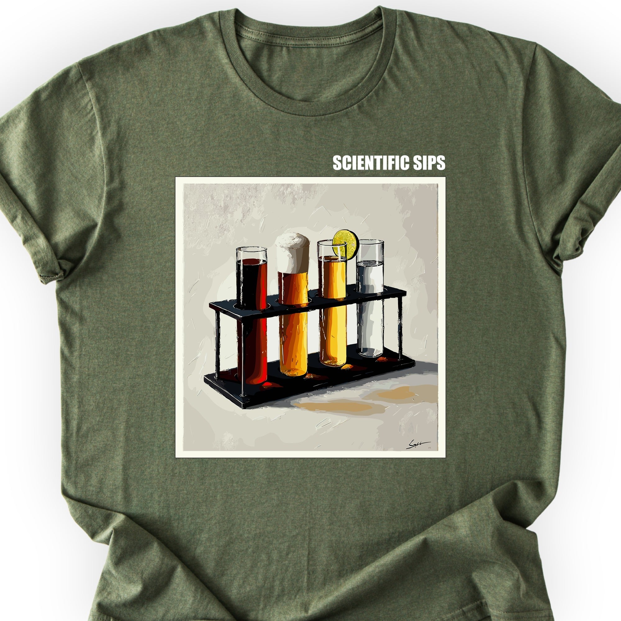 Scientific Sips T-shirt Military Green