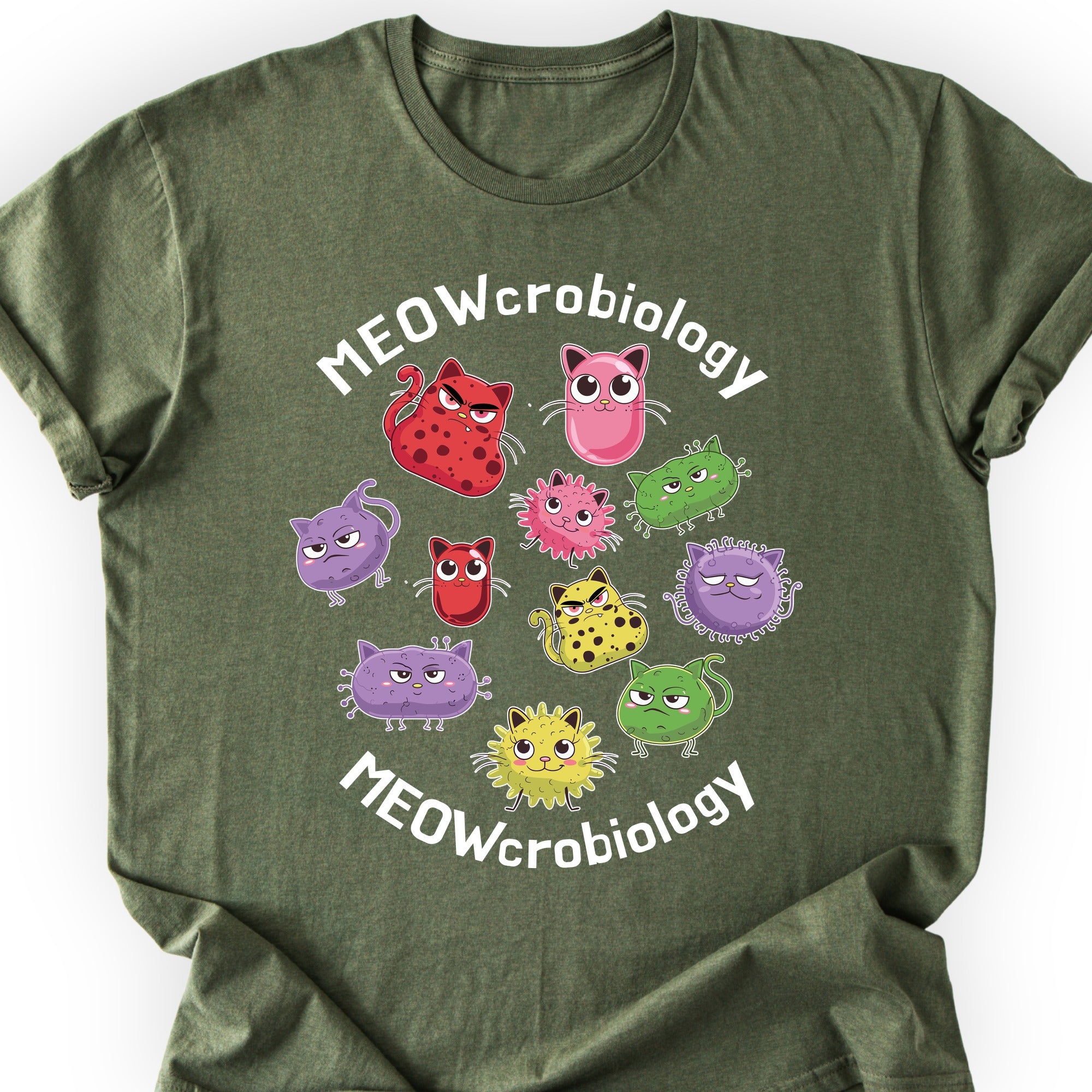 Meowcrobiology  T-shirt Military Green
