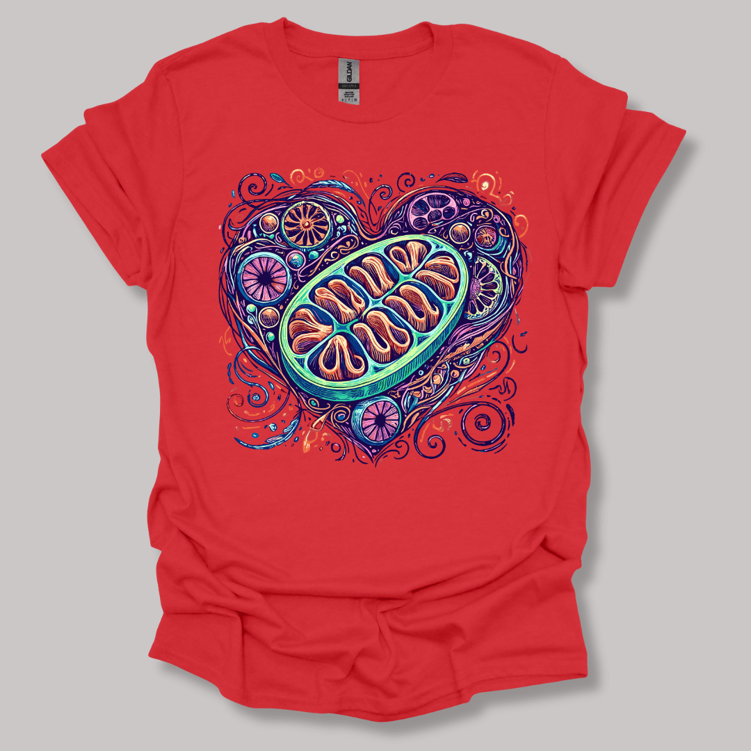 Mitochondria Heart T-shirt Red / S