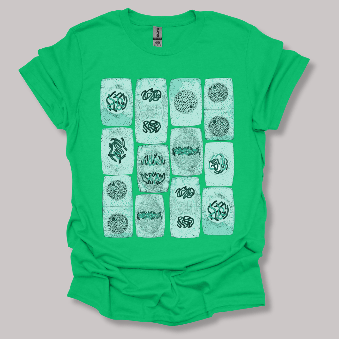 Mitosis pattern T-shirt Irish Green / S