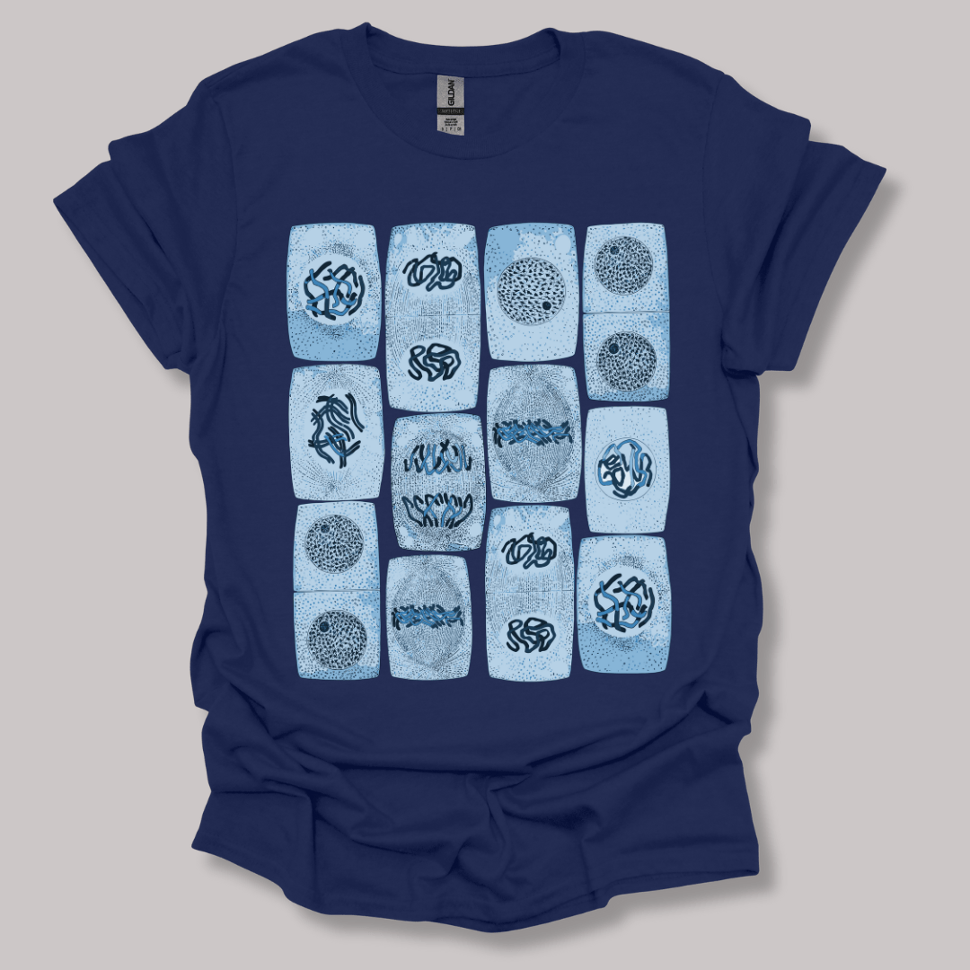 Mitosis pattern T-shirt Navy / S