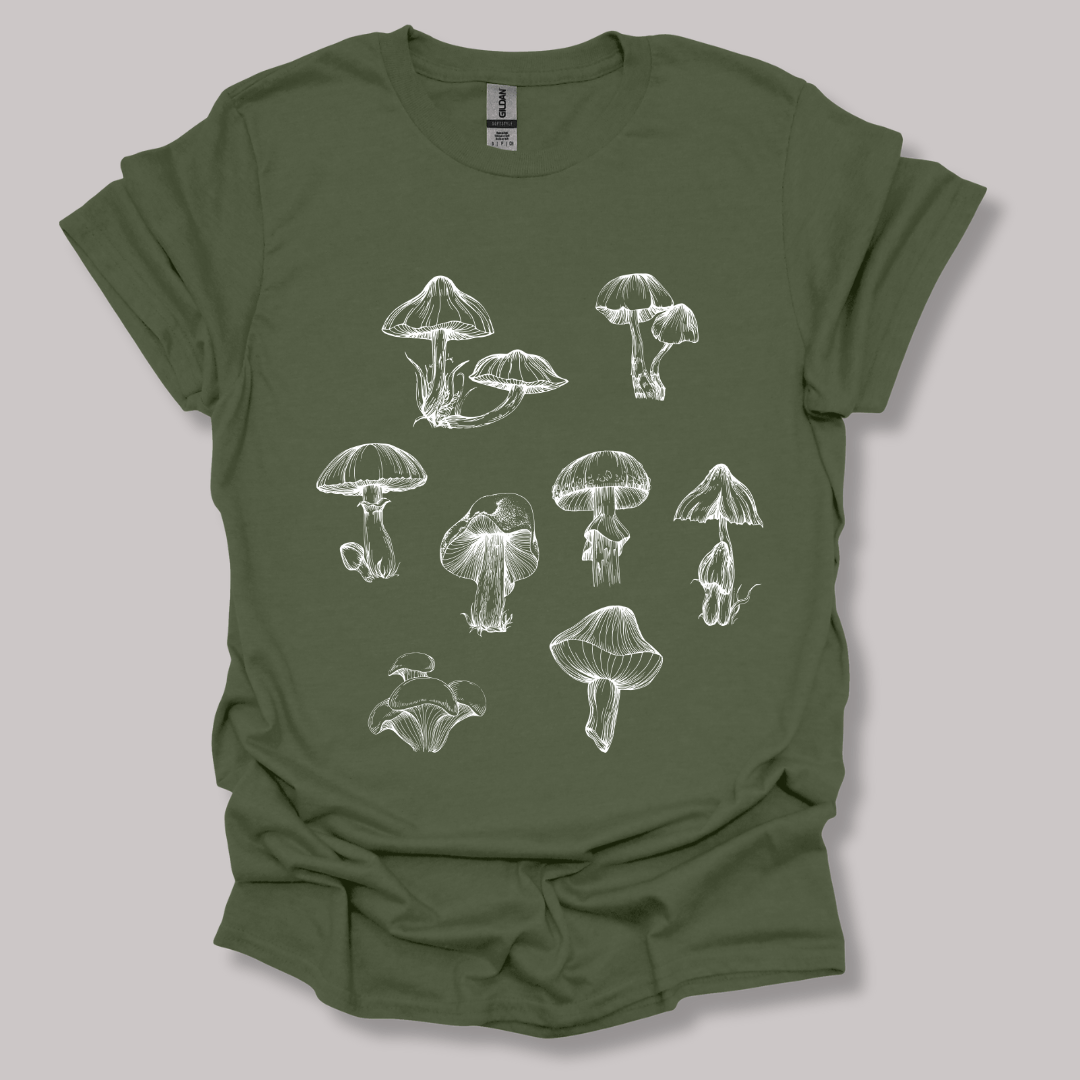 Mushrooms T-shirt Military Green / S