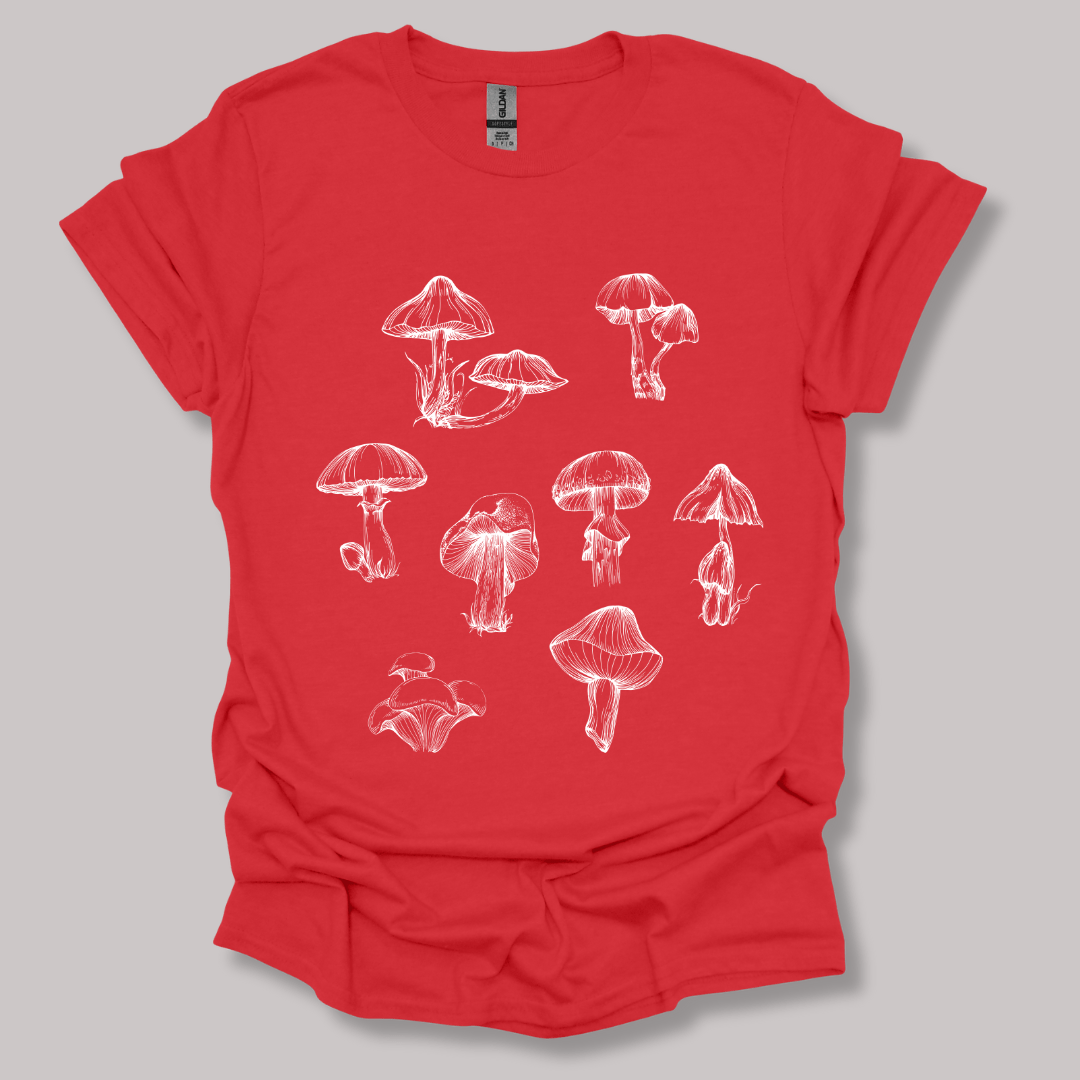 Mushrooms T-shirt Red / S