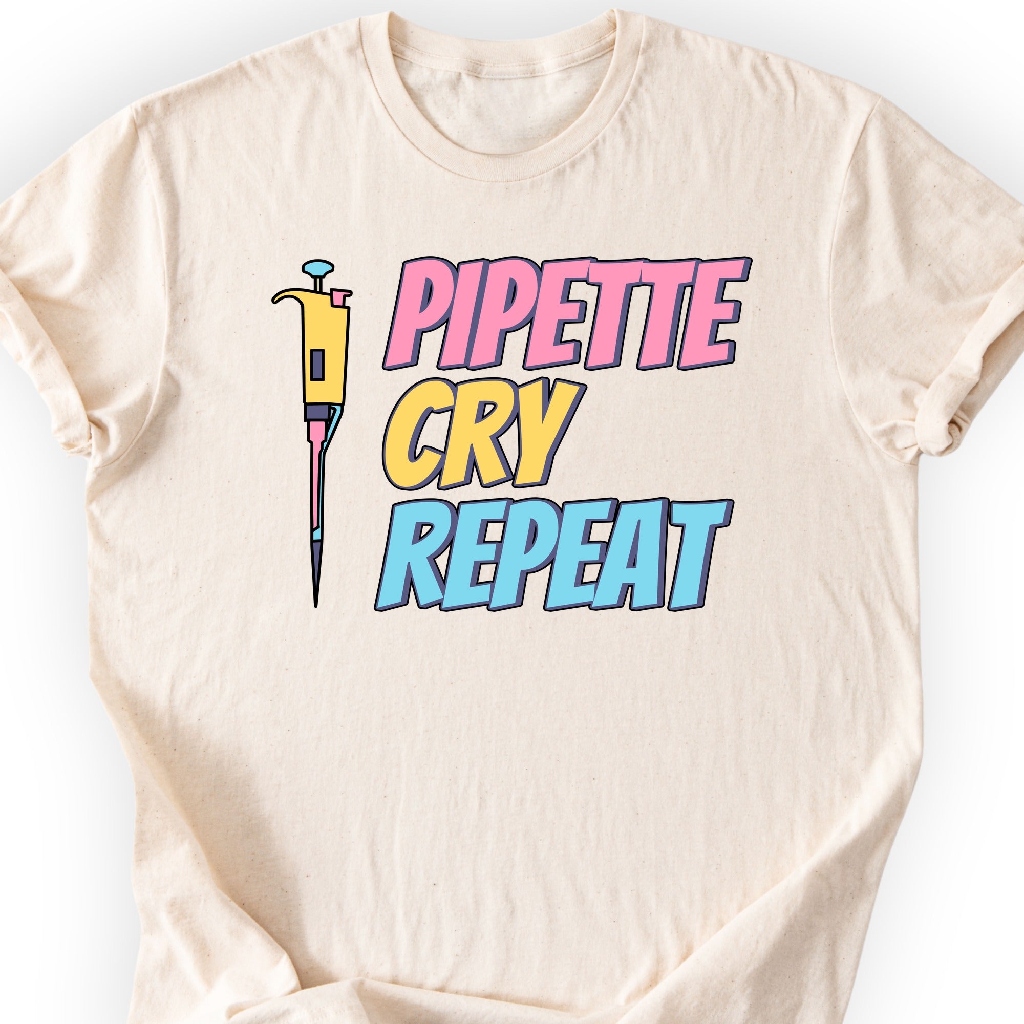 Pipette Cry Repeat T-shirt Natural