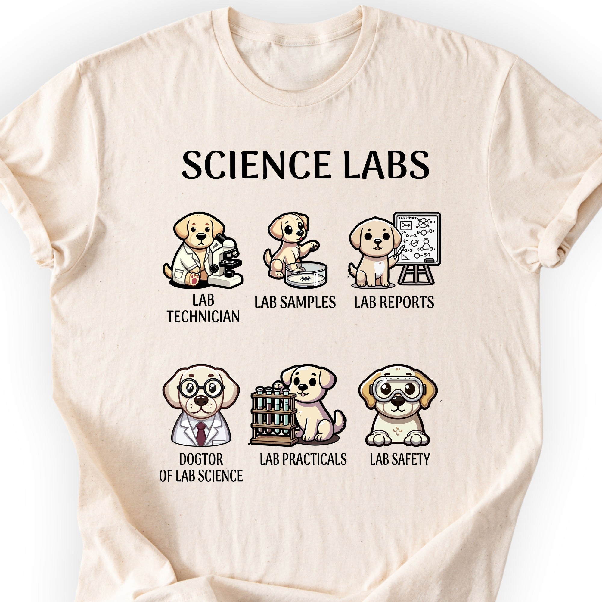 Lab Research Dogs T-Shirt Natural