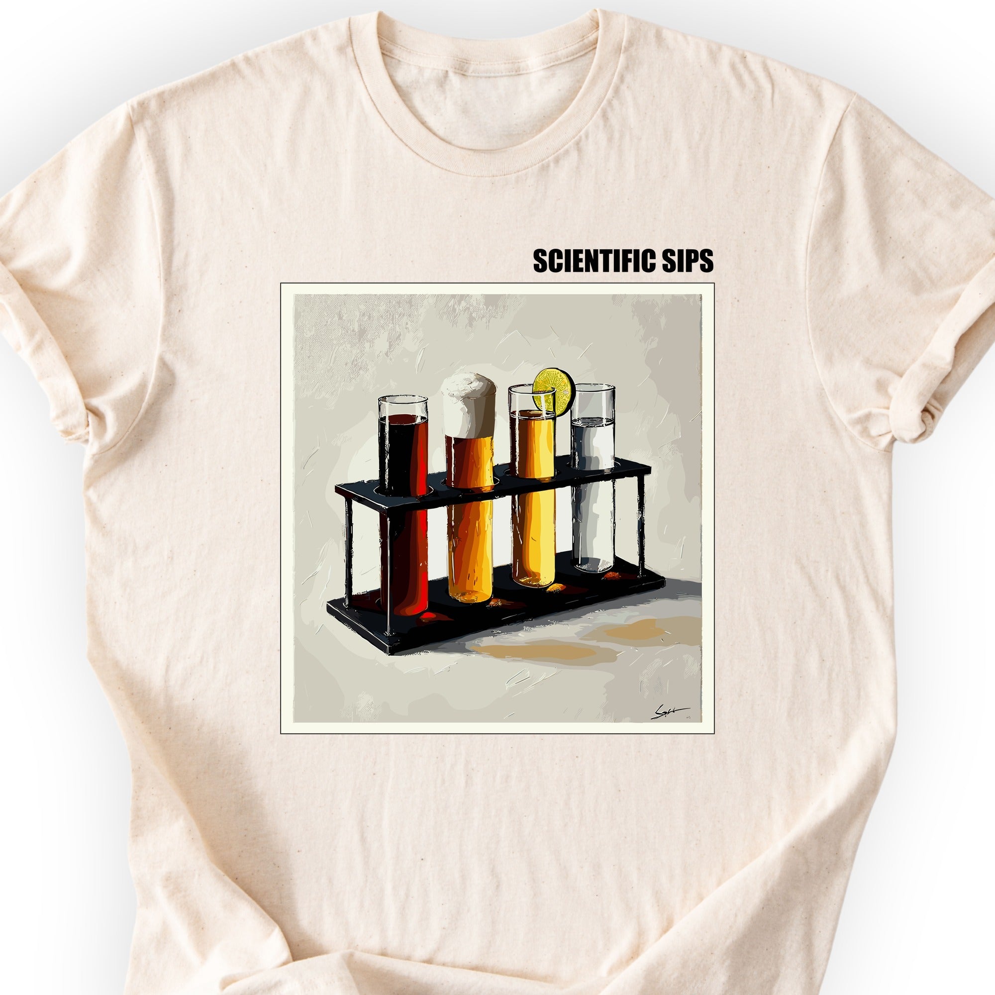 Scientific Sips T-shirt Natural