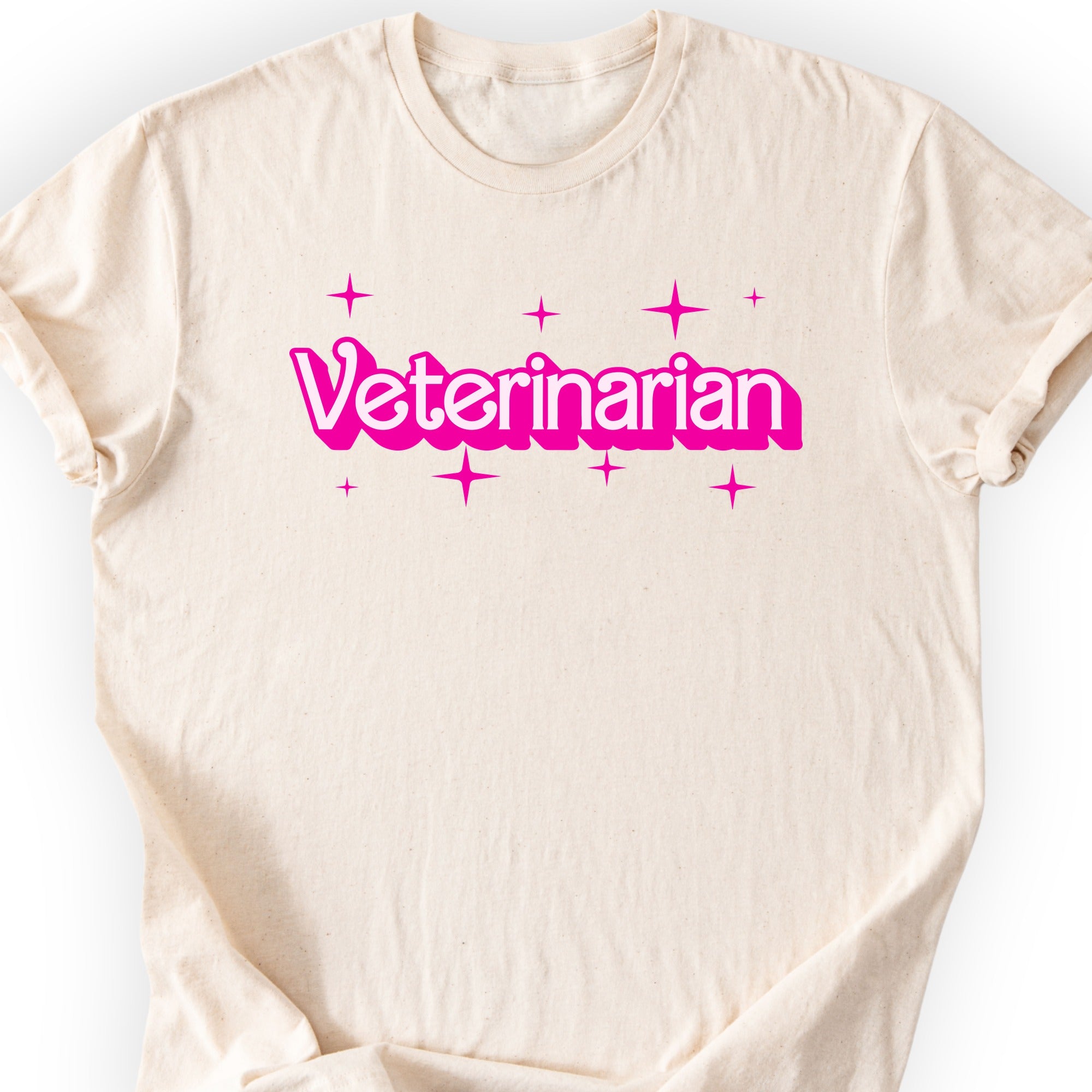 Veterinarian Pink Doll T-shirt Natural