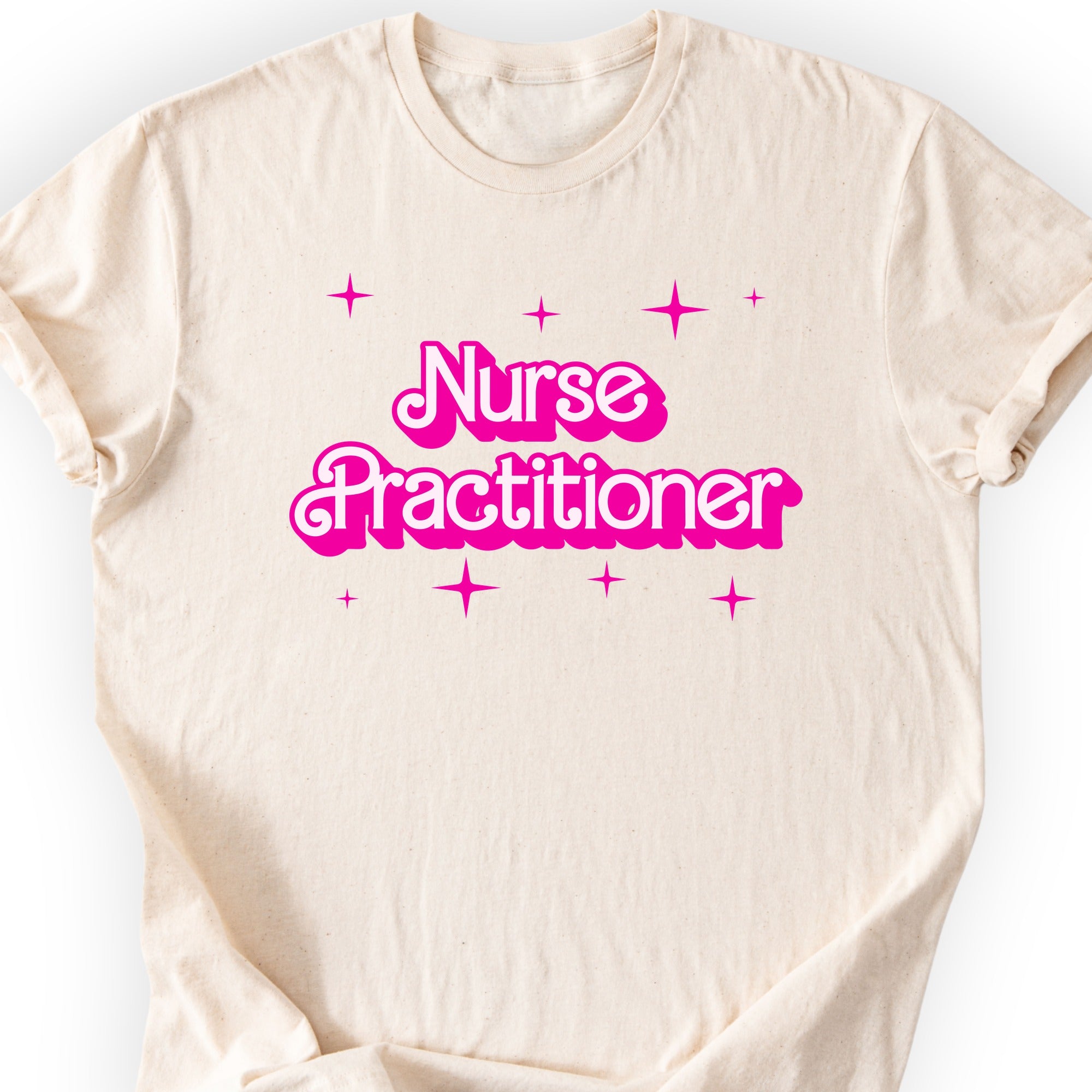Nurse Practitioner Pink Doll T-shirt Natural